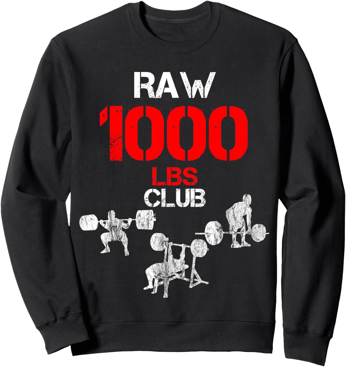 Gym Training FH 1000 Pound Club Member - Men's Adult Black Cotton Polyester Modern Lightweight Classic Fit Short Sleeve Sweatshirt - Sweatshirt | Black