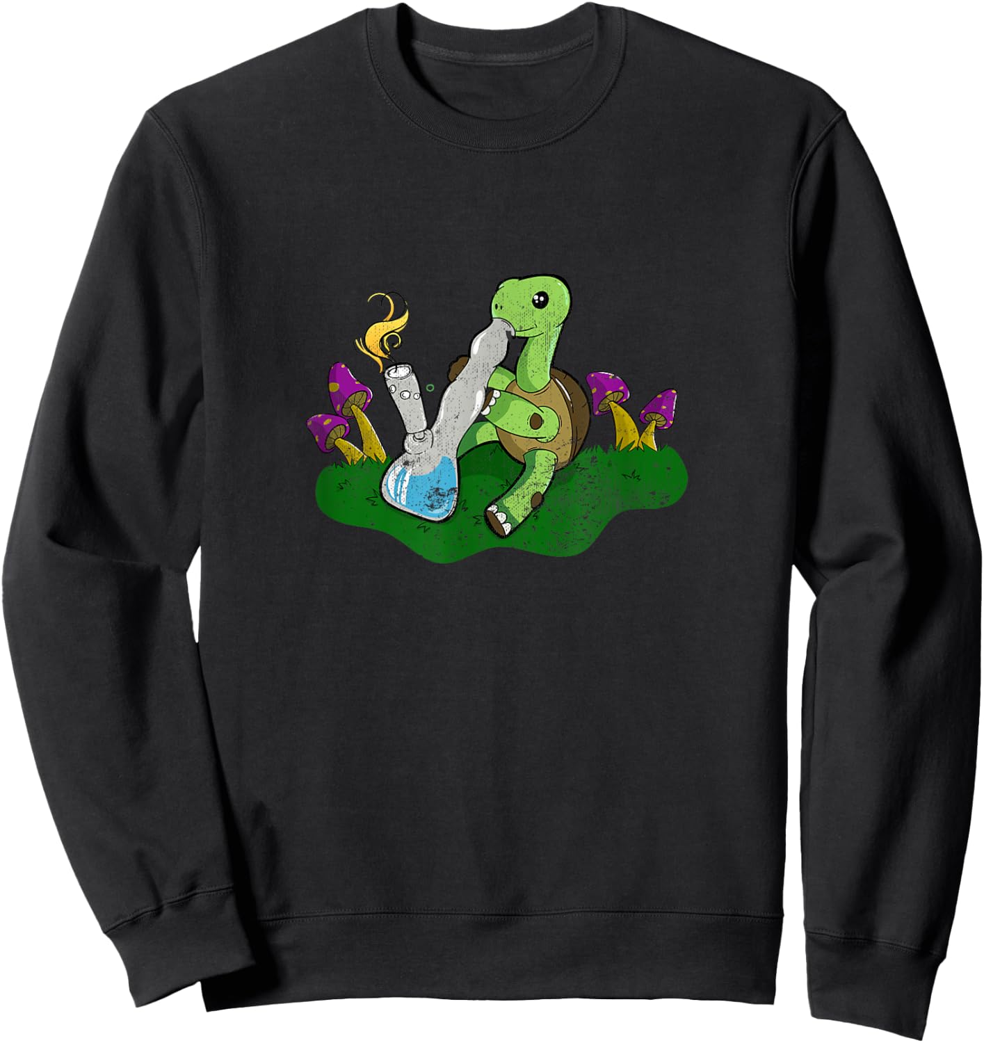 Marijuana Bong Turtle Cannabis Weed Cannabis Gift Sweatshirt - Sweatshirt | Black