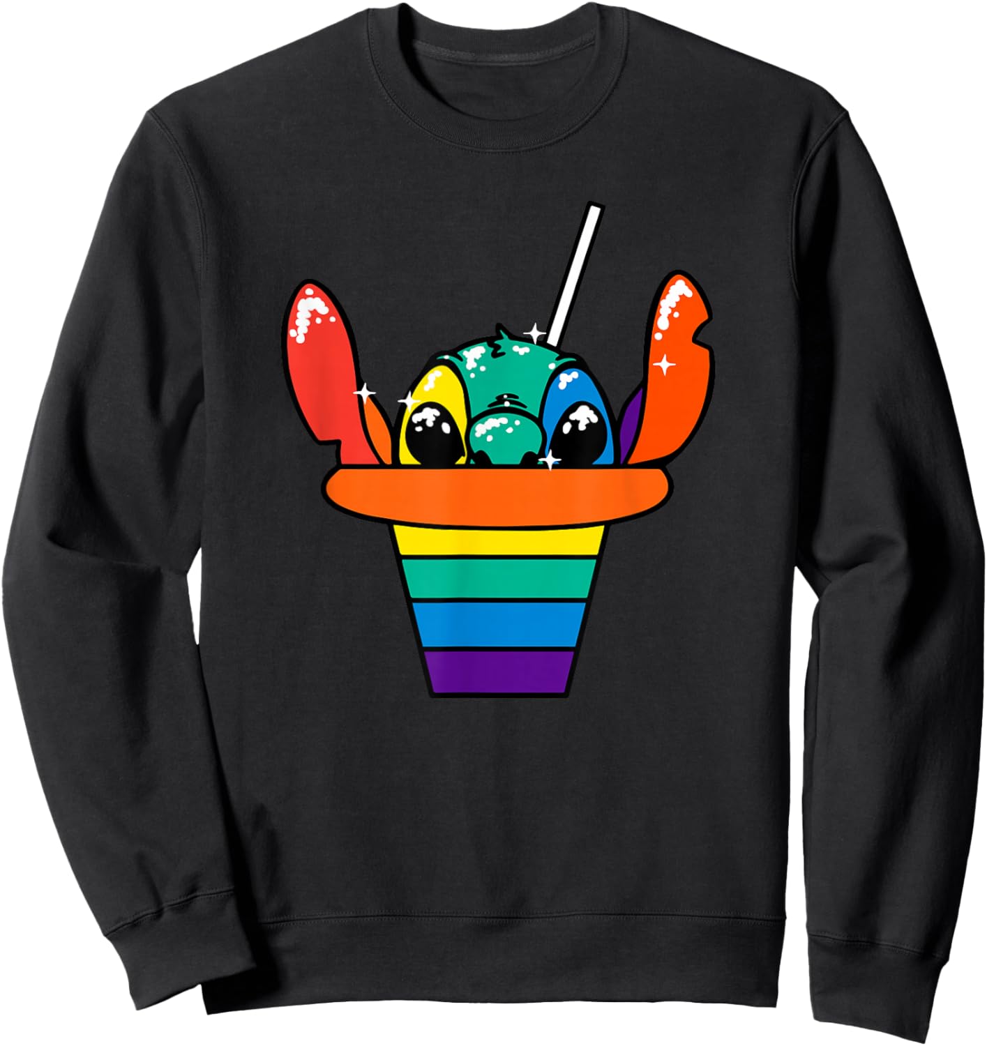 Disney Lilo & Stitch Rainbow Hawaiian Shaved Ice Sweatshirt - Sweatshirt | Black