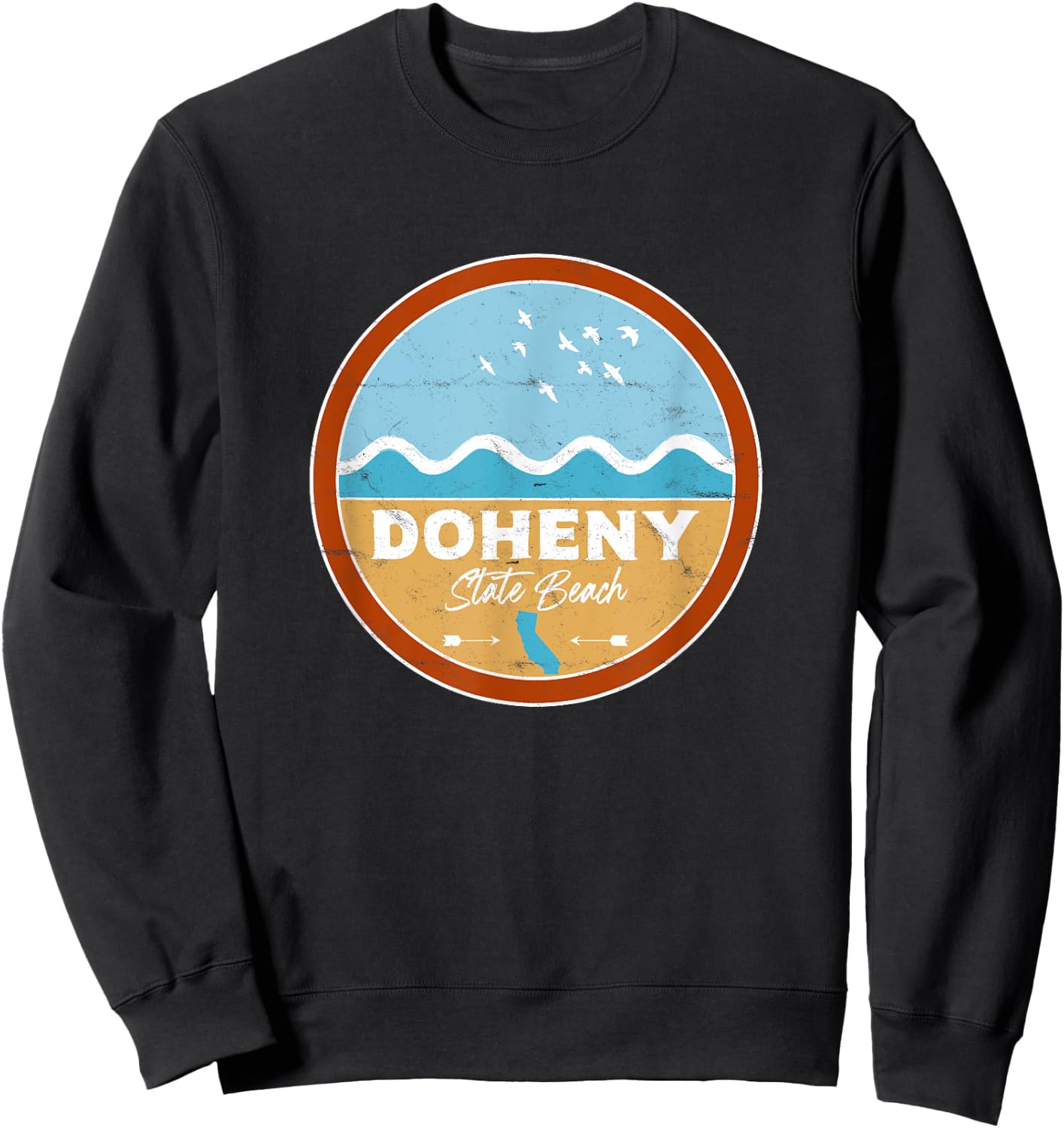 Doheny State Beach California CA Beach Lover Waves Sweatshirt - Sweatshirt | Black
