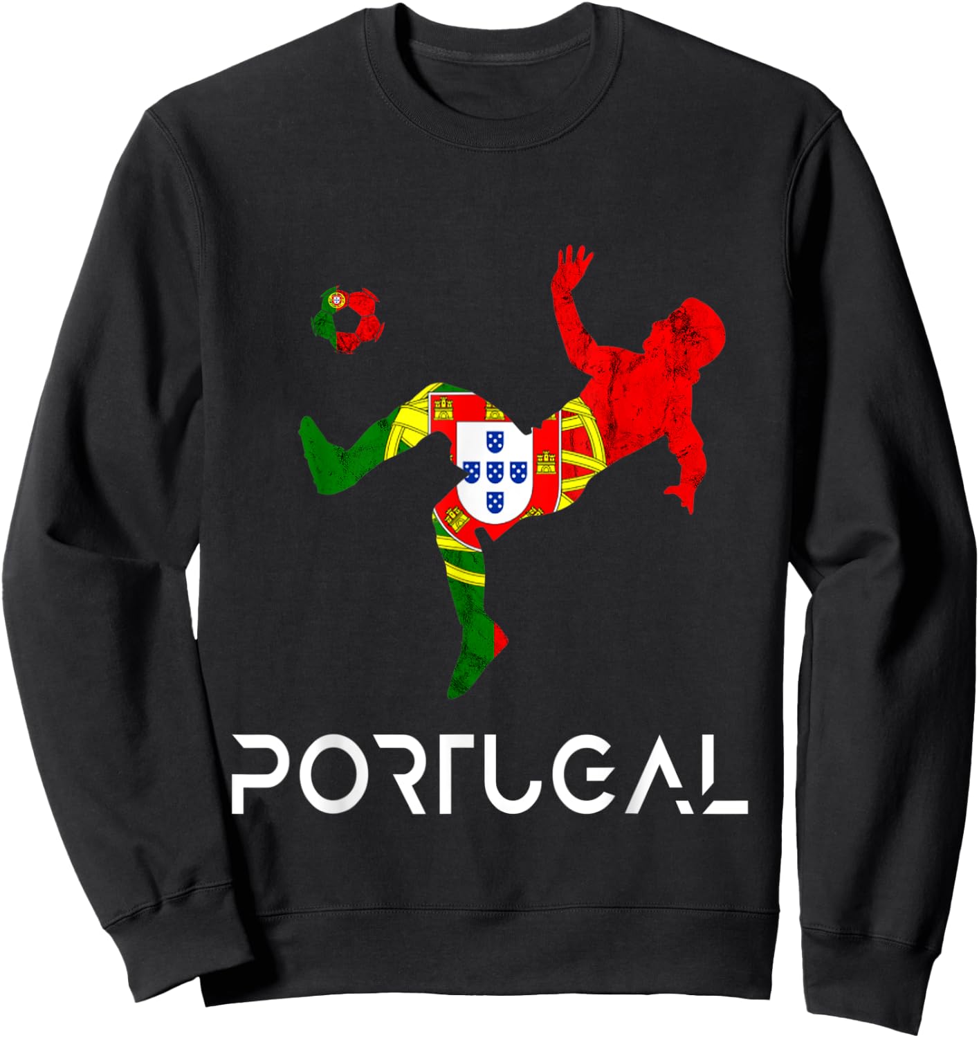 Portugal Soccer Futebol Portuguese Pride Portuguese Flag Sweatshirt - Sweatshirt | Black