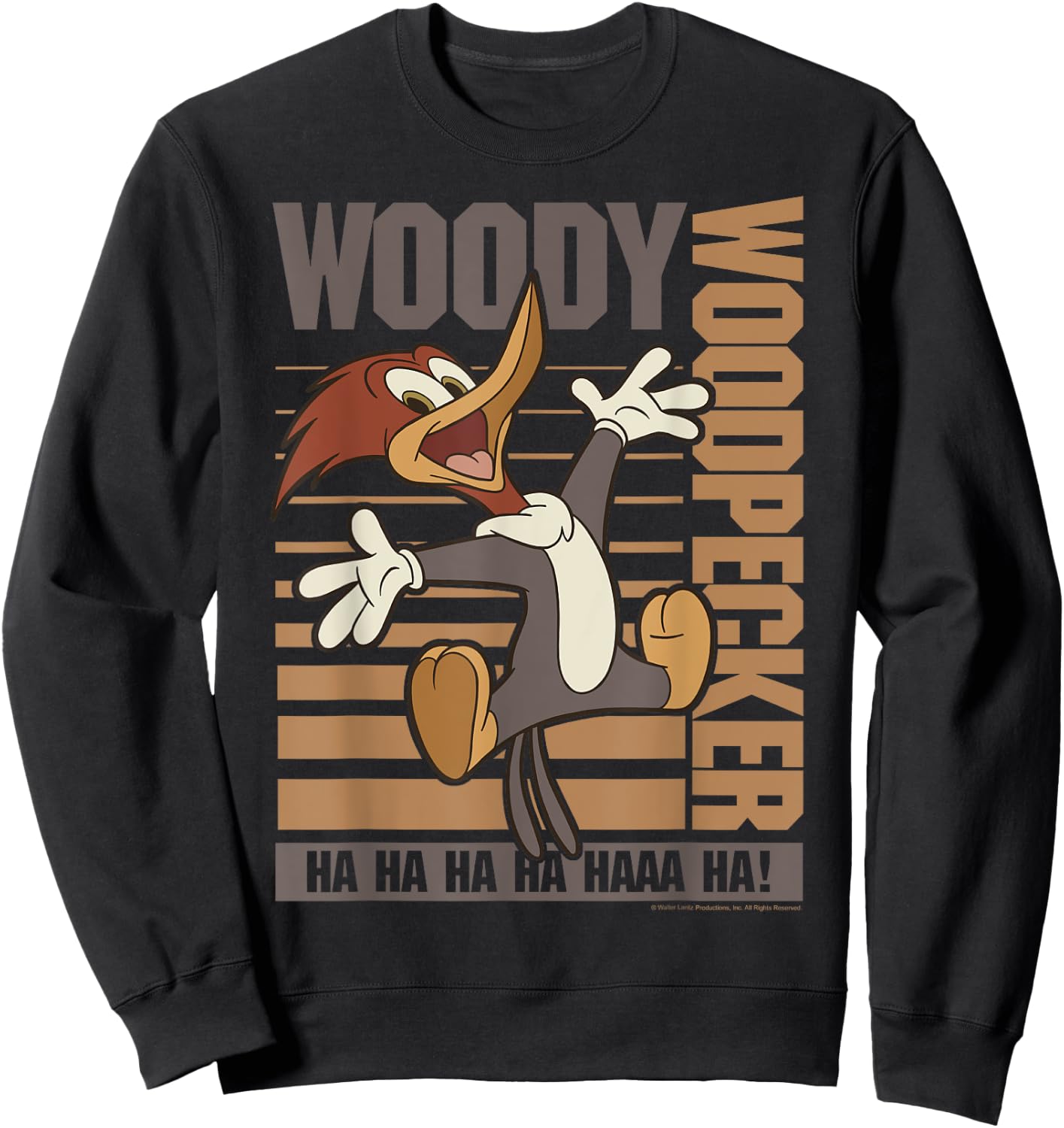 Woody Woodpecker Ha Ha Ha Jumping Poster Sweatshirt - Sweatshirt | Black