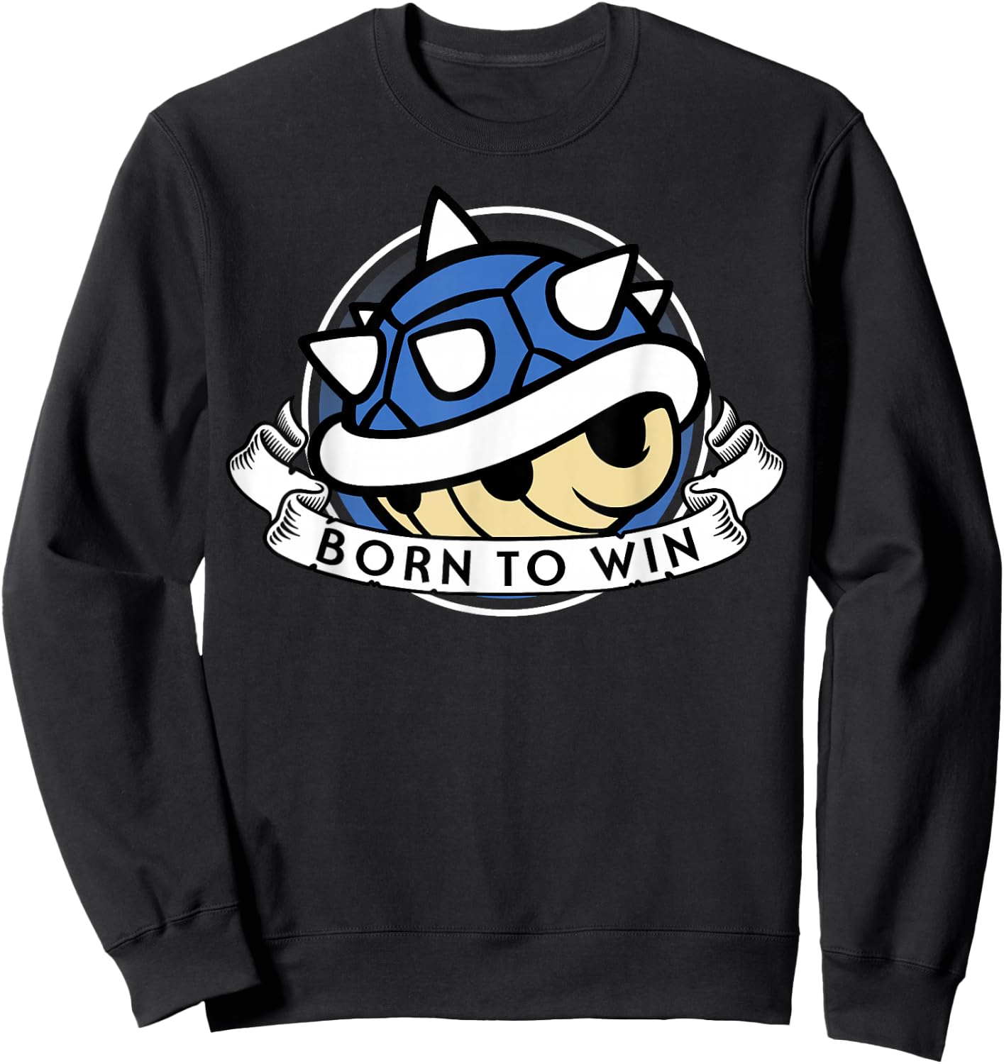 Mario Kart Blue Shell Born to Win Sweatshirt - Sweatshirt | Black