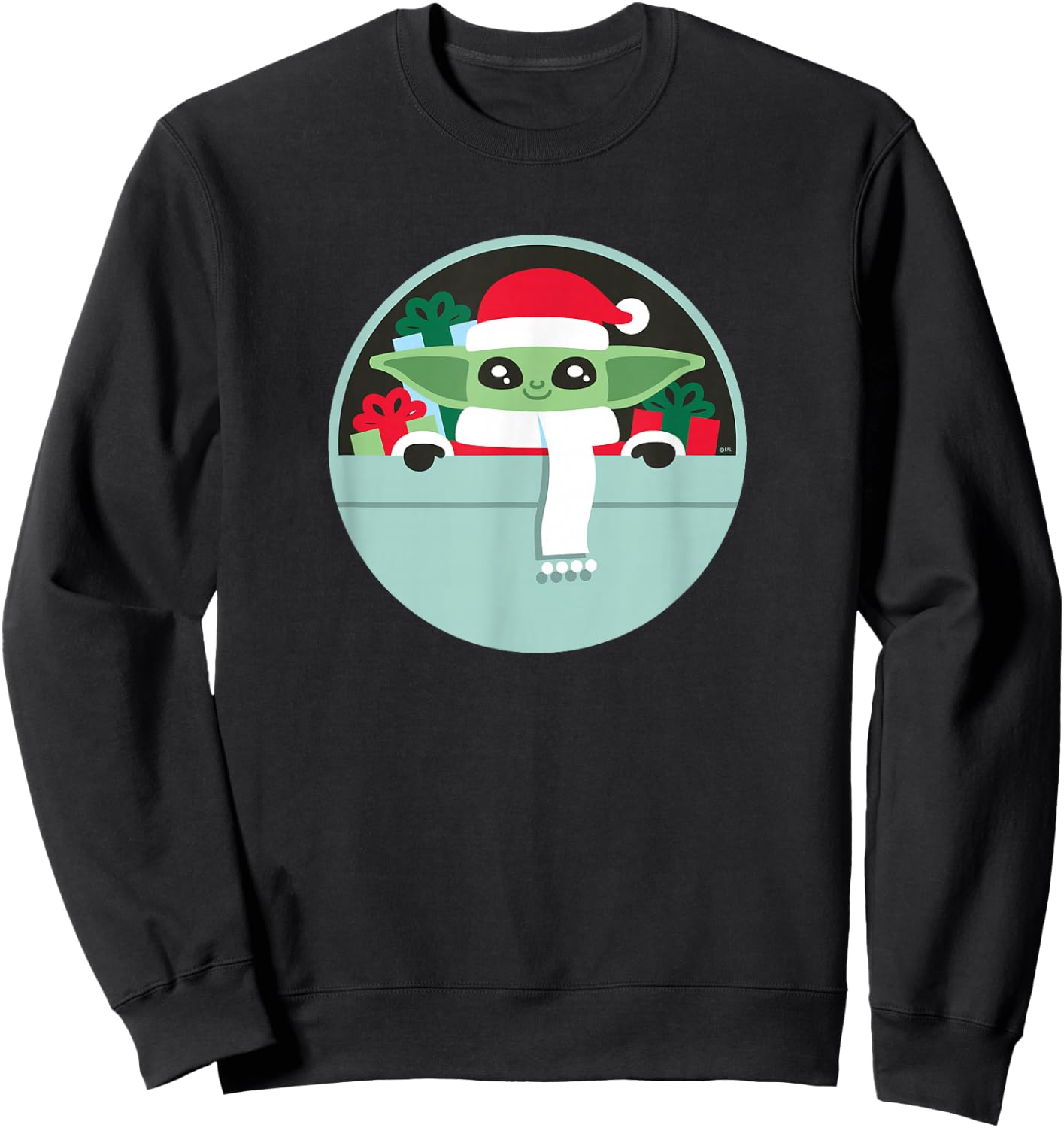 Star Wars The Mandalorian Grogu Loaded with Presents Holiday Sweatshirt - Sweatshirt | Black