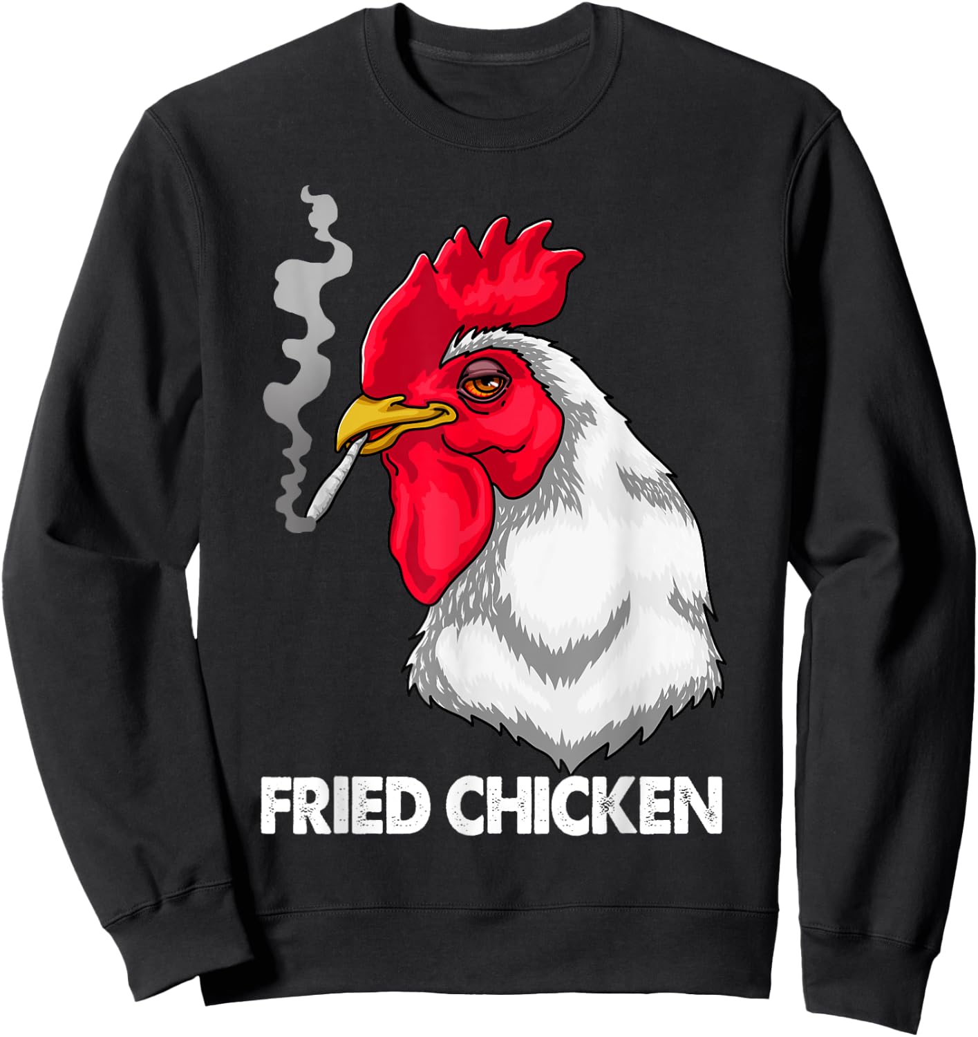 Funny Fried Smoking Chicken Shirt Flock Boss Women Sweatshirt - Sweatshirt | Black