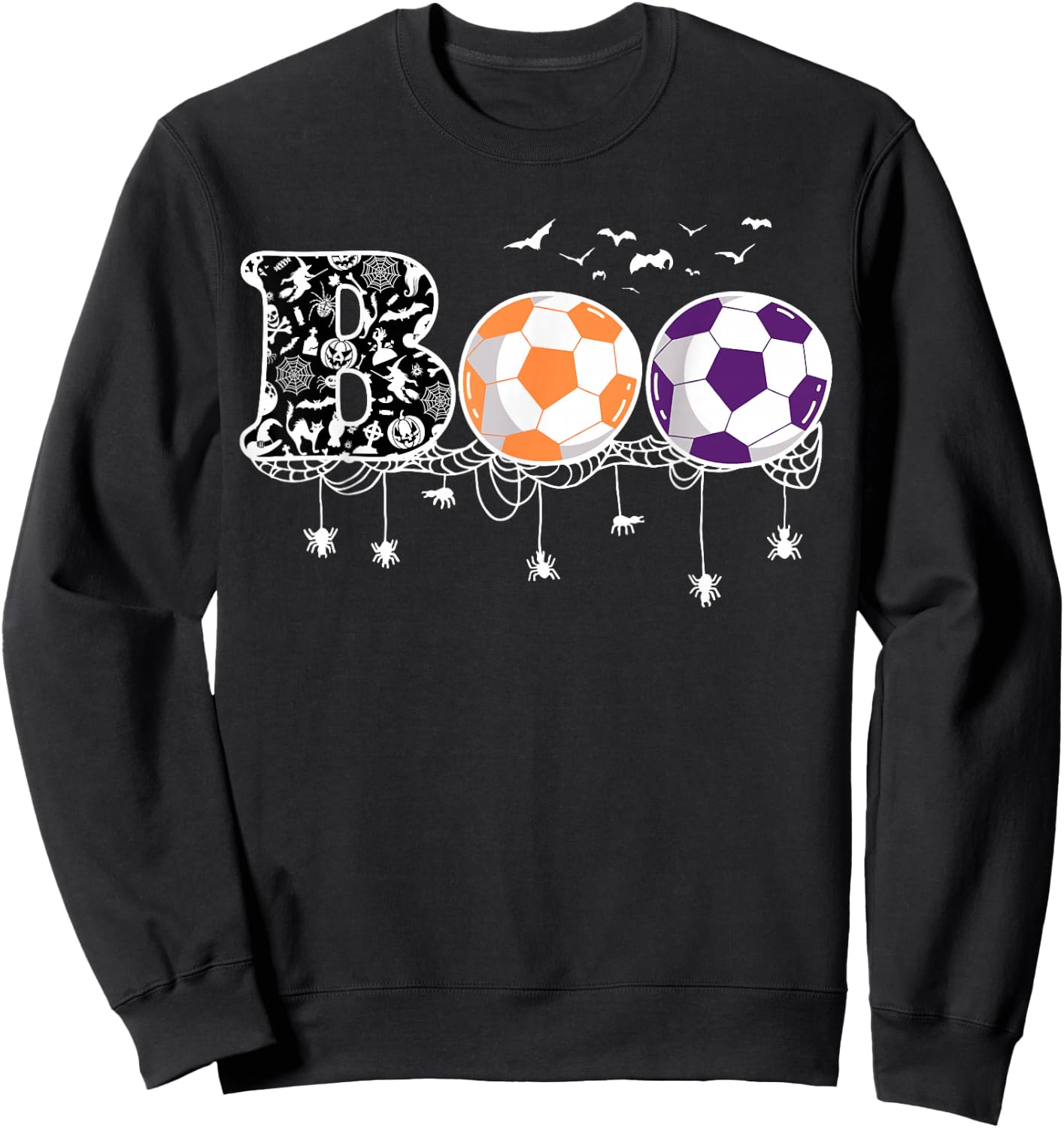 Boo Soccer Funny Halloween Football Sweatshirt - Sweatshirt | Black