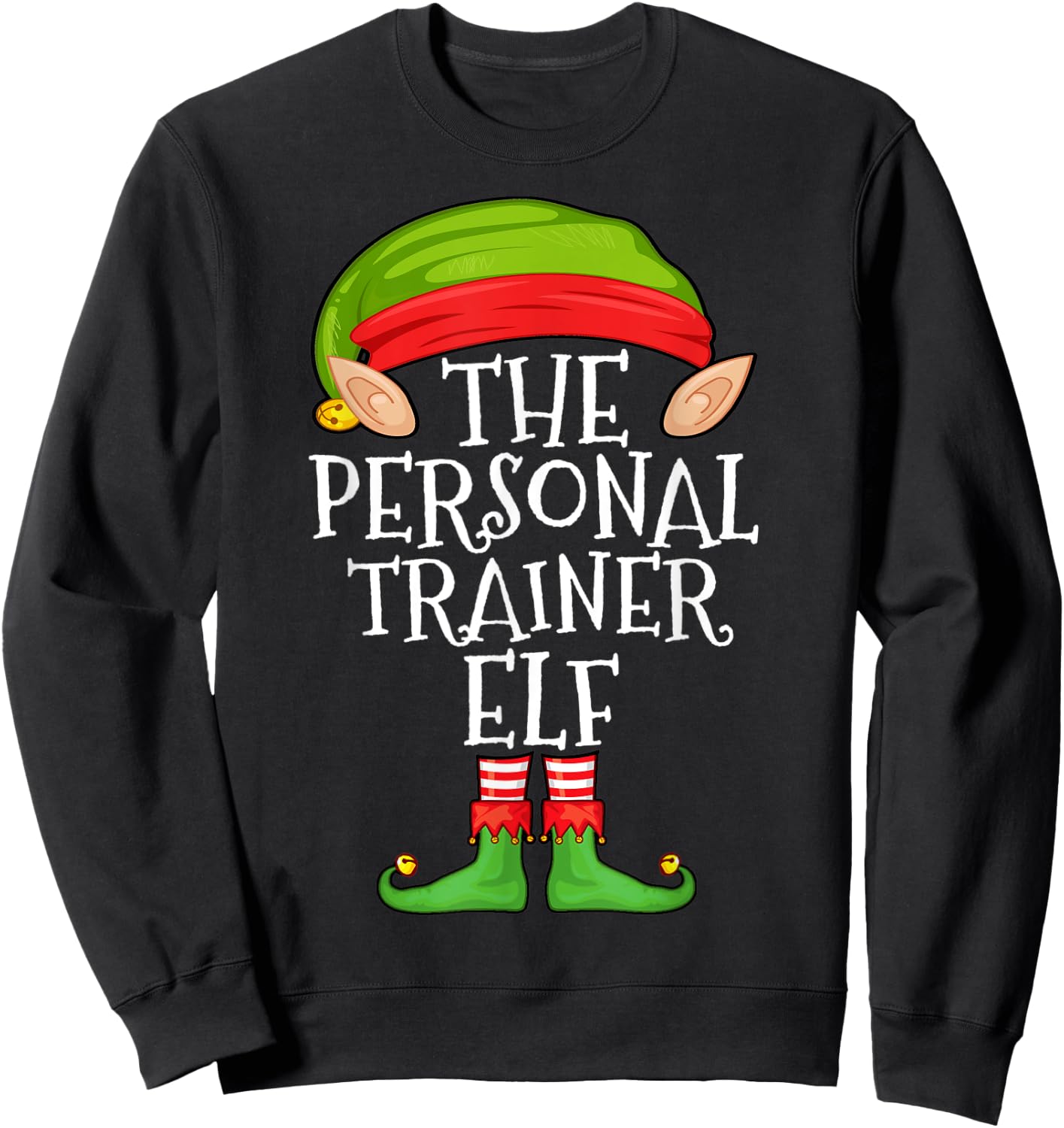 Xmas Personal Trainer Elf Matching Shirt, Christmas Family Sweatshirt - Sweatshirt | Black