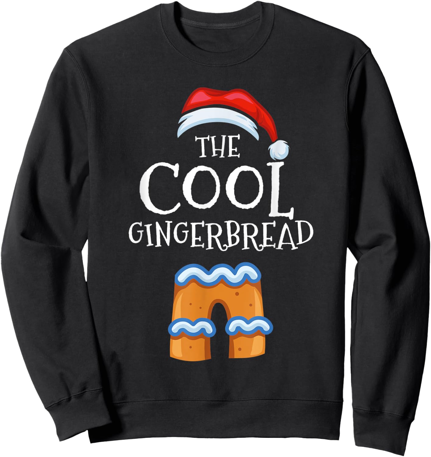 Cool Gingerbread Family Matching Group Christmas Gift Pajama Sweatshirt - Sweatshirt | Black