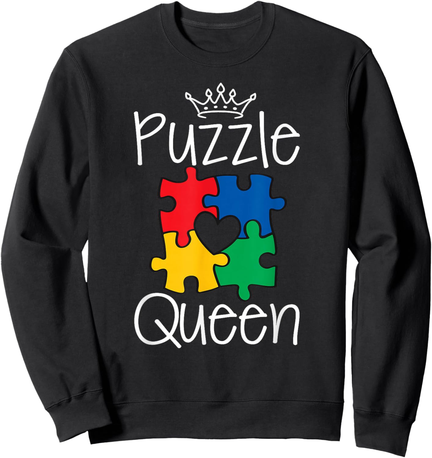 Funny Puzzle Queen Jigsaw Puzzle Lovers Dissectologist Sweatshirt - Sweatshirt | Black