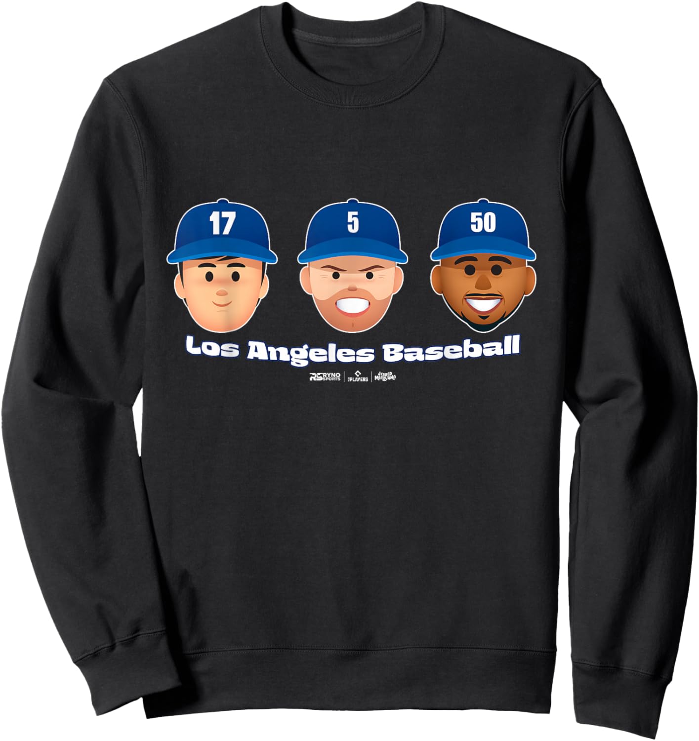 Los Angeles Baseball Players Head Trio MLBPA Sweatshirt - Sweatshirt | Black