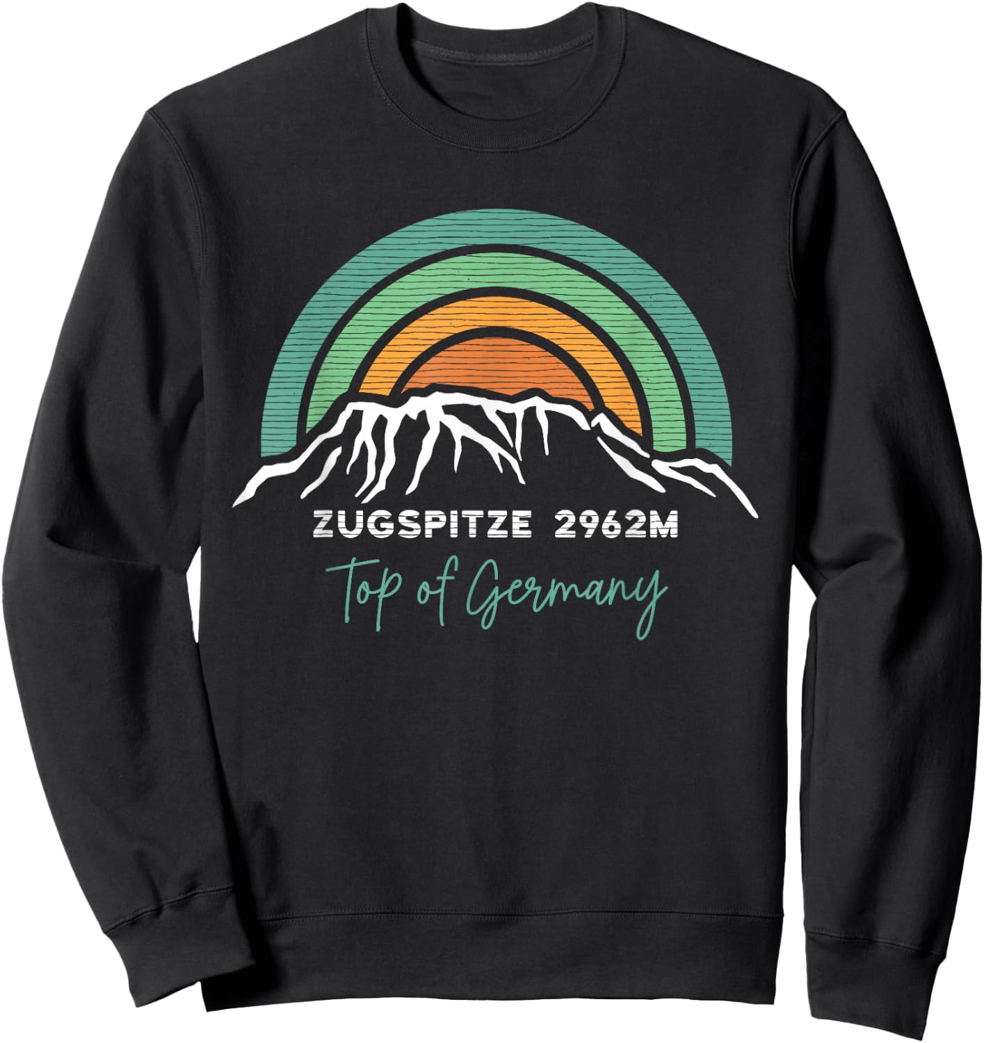 Zugspitze German Mountain Germany Garmisch Hiking Souvenir Sweatshirt - Sweatshirt | Black