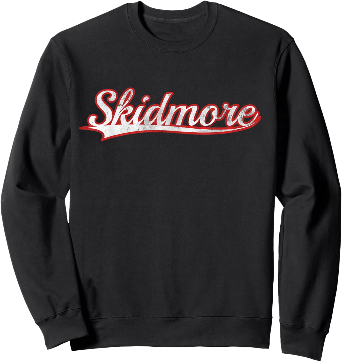 Skidmore New York Vintage Varsity Distressed Throwback Sweatshirt - Sweatshirt | Black