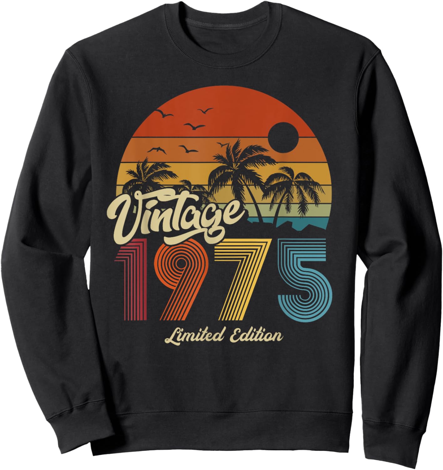 1975 Vintage Birthday Retro Gifts Woman 70s 80s Sweatshirt - Sweatshirt | Black