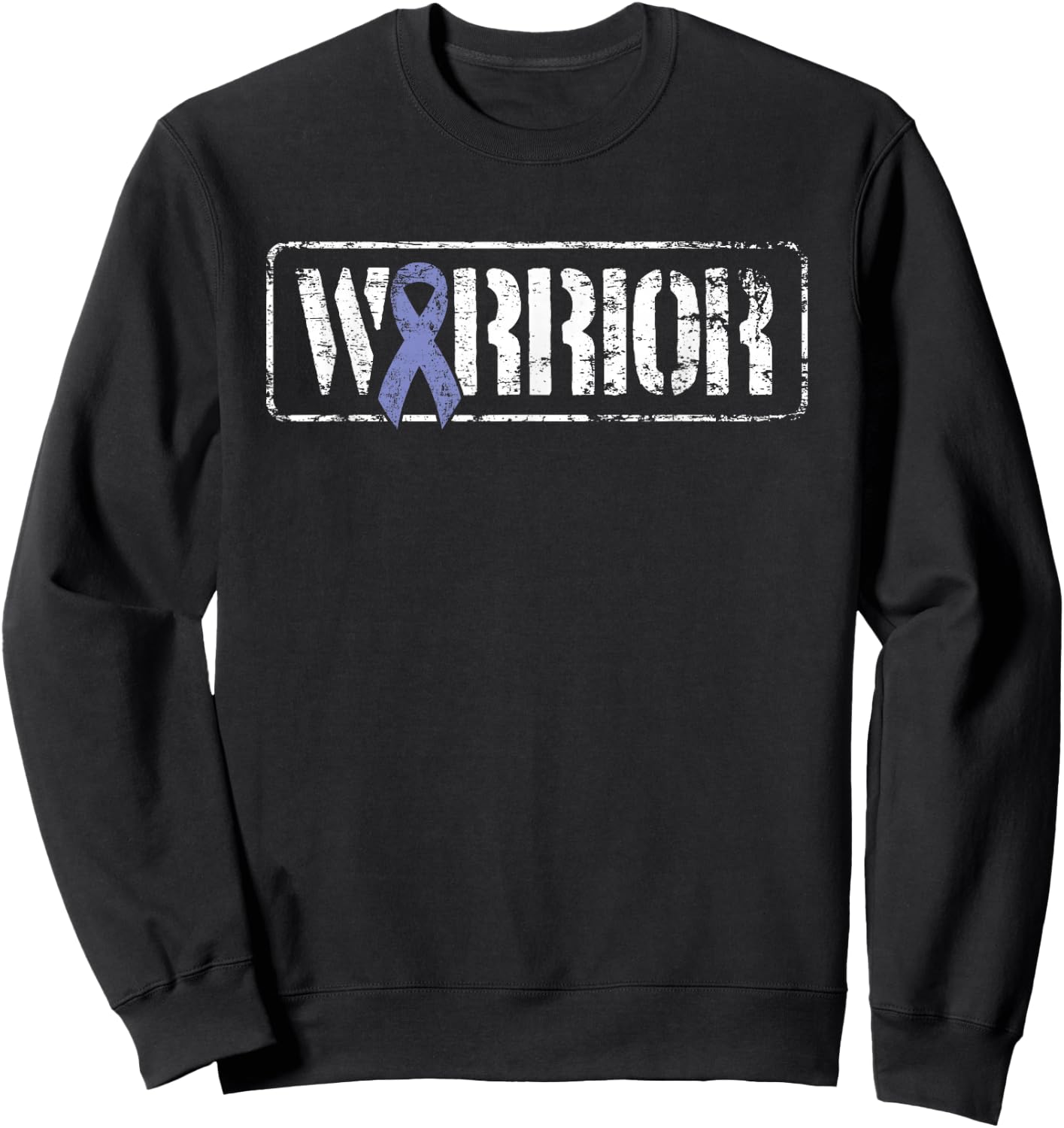 Stomach Cancer Warrior - Periwinkle Military Style Ribbon Sweatshirt - Sweatshirt | Black