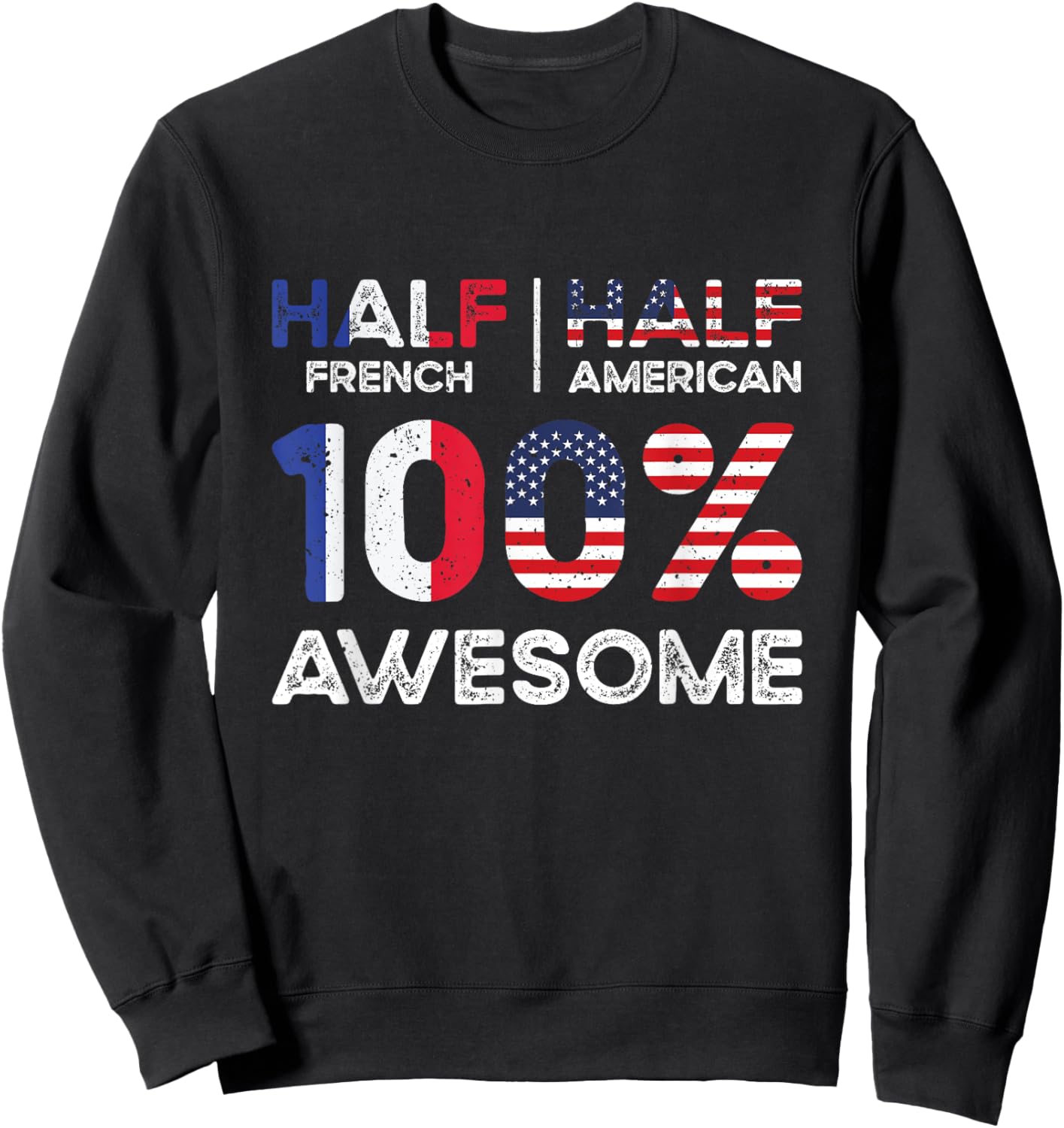 French American Patriot USA Grown France US Flag Sweatshirt - Sweatshirt | Black