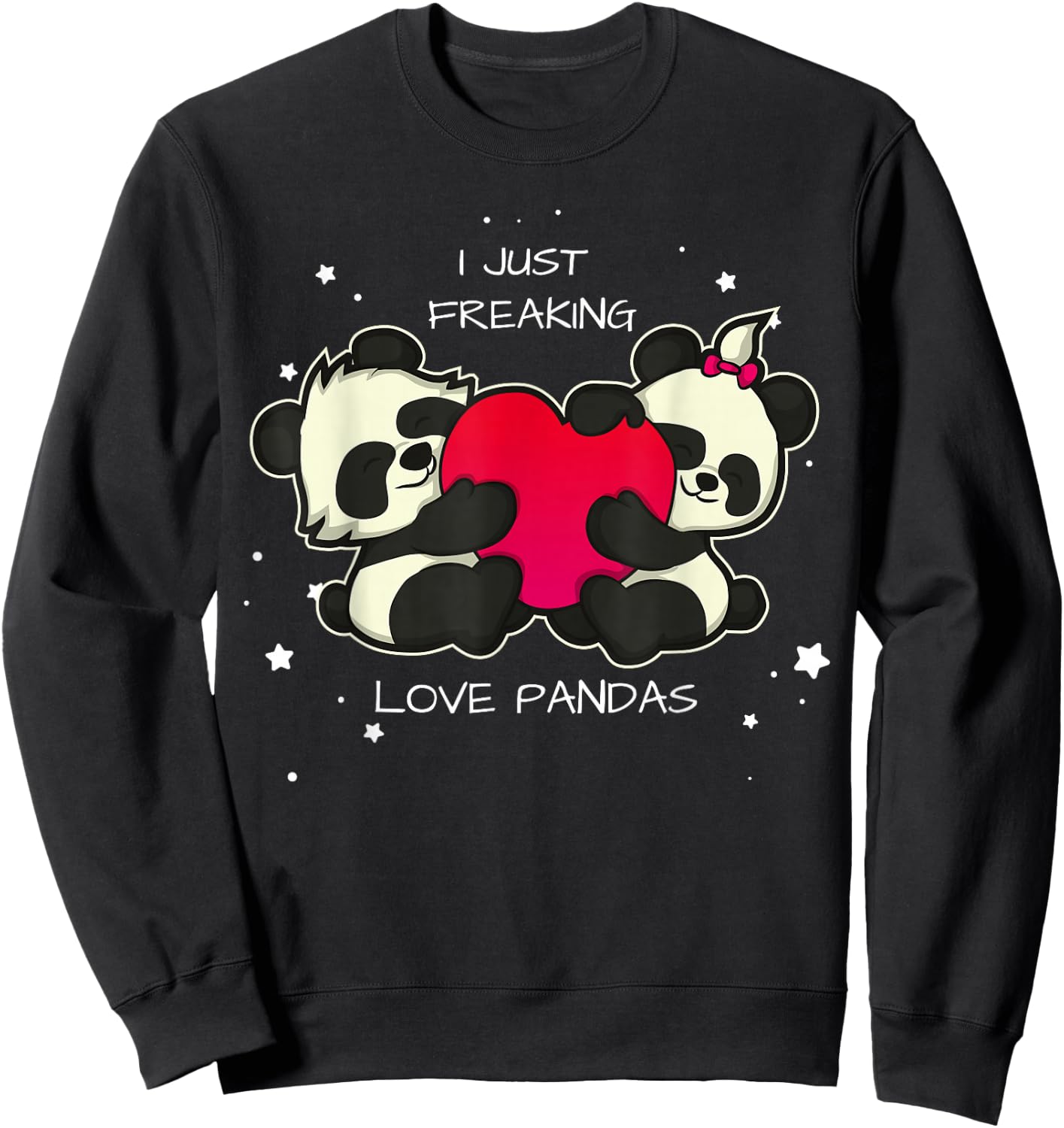 Funny Panda Bear Cute Shirt For Children Youth And Adults Sweatshirt - Sweatshirt | Black