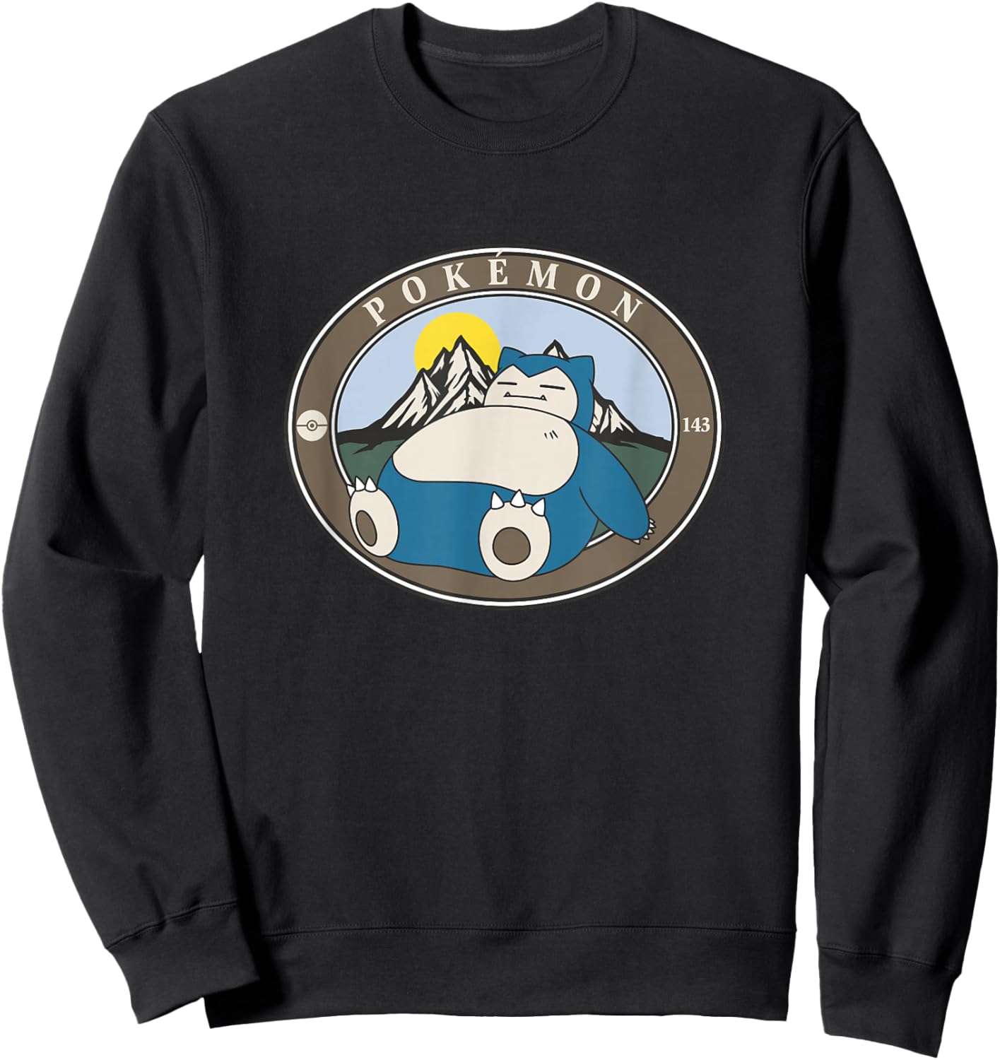 Pokémon 143 Snorlax Sleepy Outdoor Adventures Park Badge Sweatshirt - Sweatshirt | Black