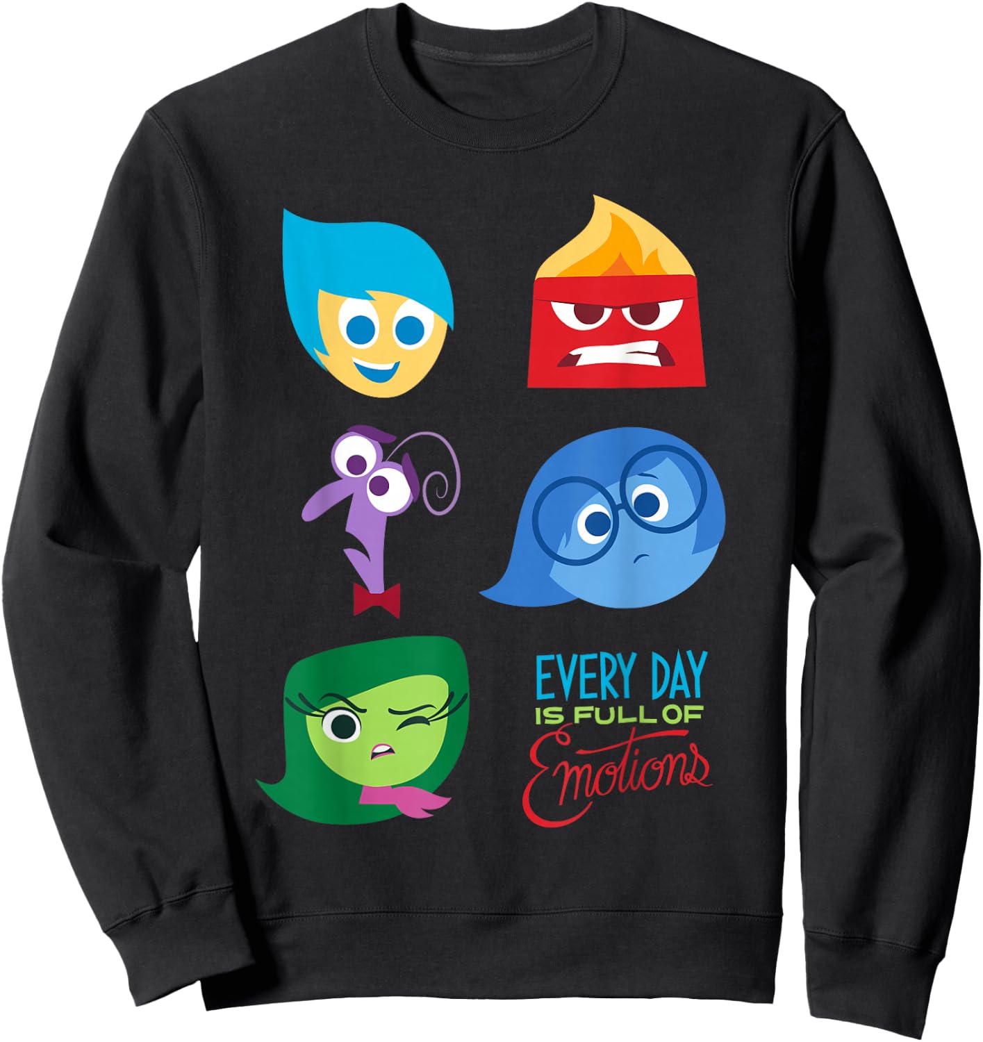 Disney Pixar Inside Out Full of Emotions Character Sweatshirt - Sweatshirt | Black