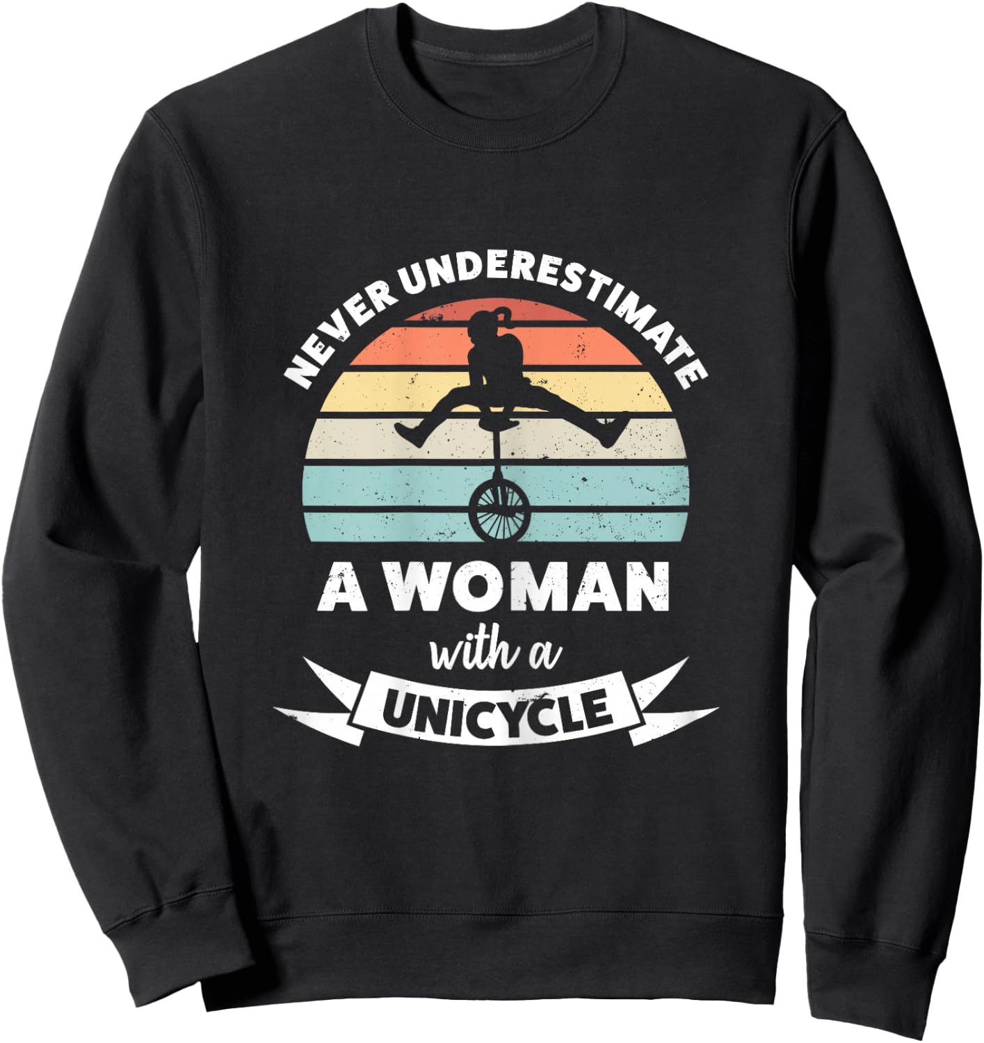 Woman with a Unicycle Funny Gift Mom Sweatshirt - Sweatshirt | Black