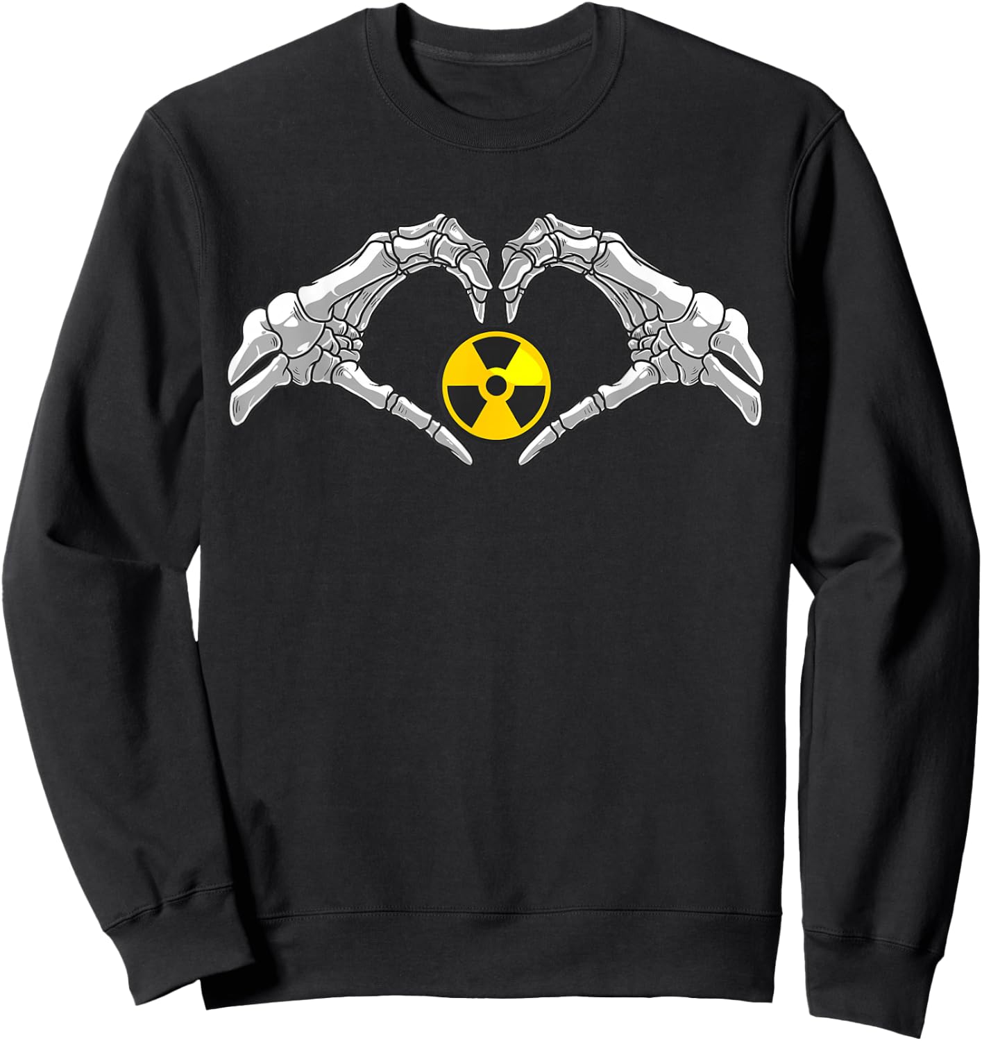 Funny Radioactive Gift Cool Nuclear Biohazard Logo Sweatshirt - Sweatshirt | Black