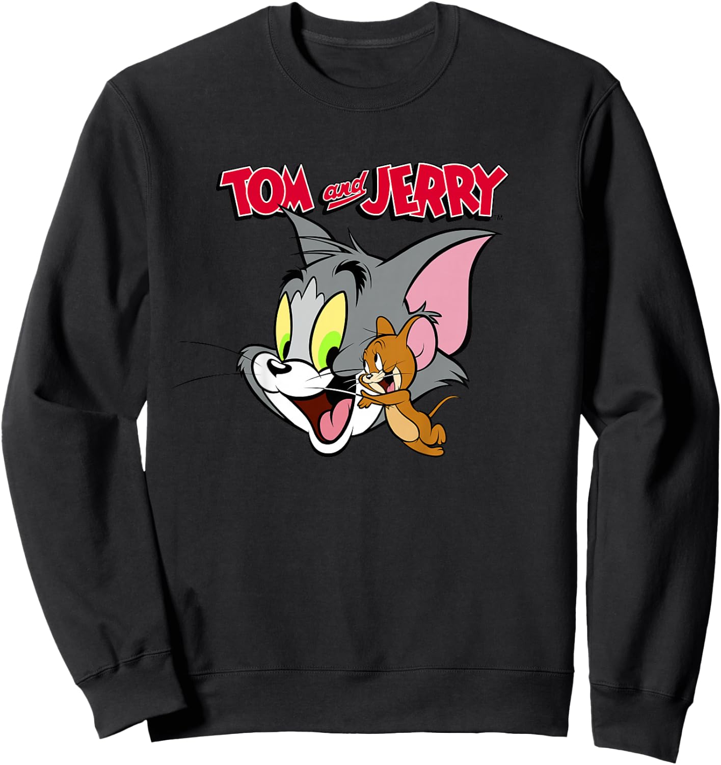 Kids Tom And Jerry Simple Portrait Logo Sweatshirt - Sweatshirt | Black