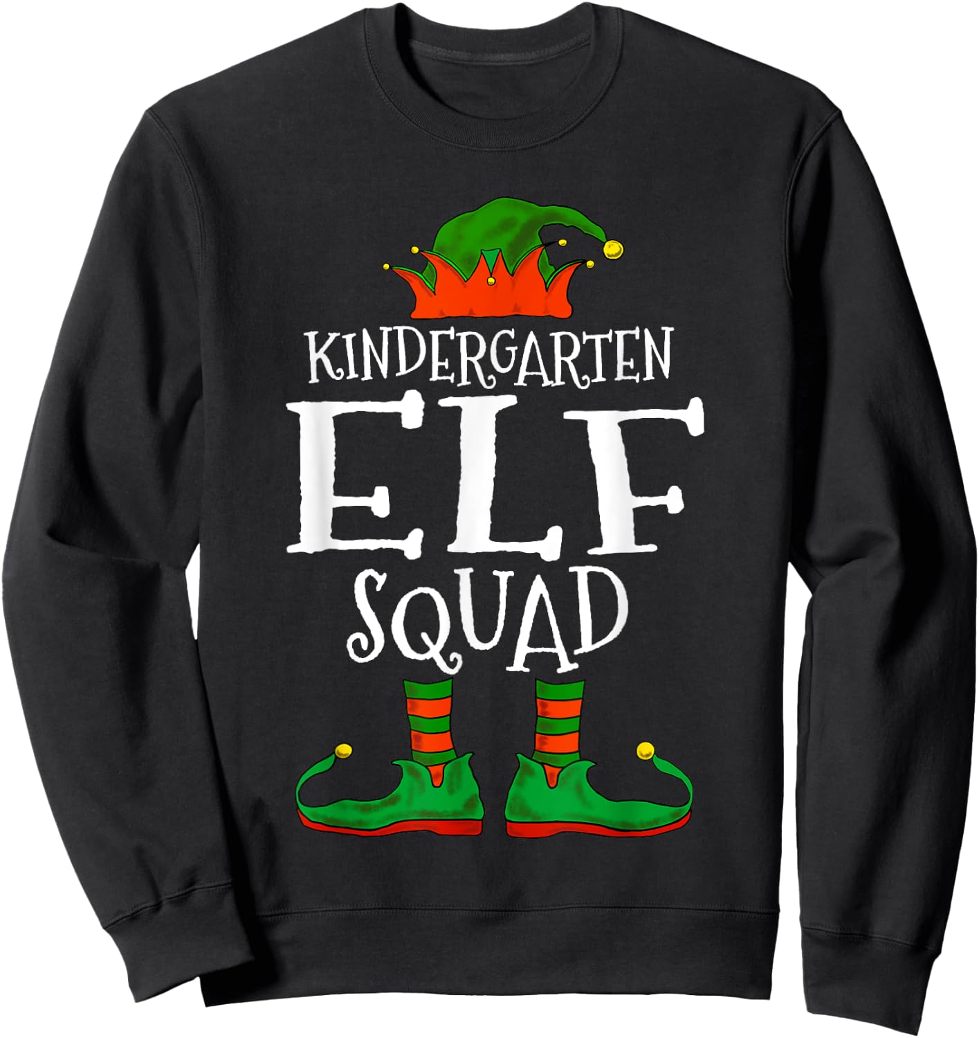 Kindergarten Elf Squad Teacher Student Christmas Gift Men Women Kids Sweatshirt - Sweatshirt | Black