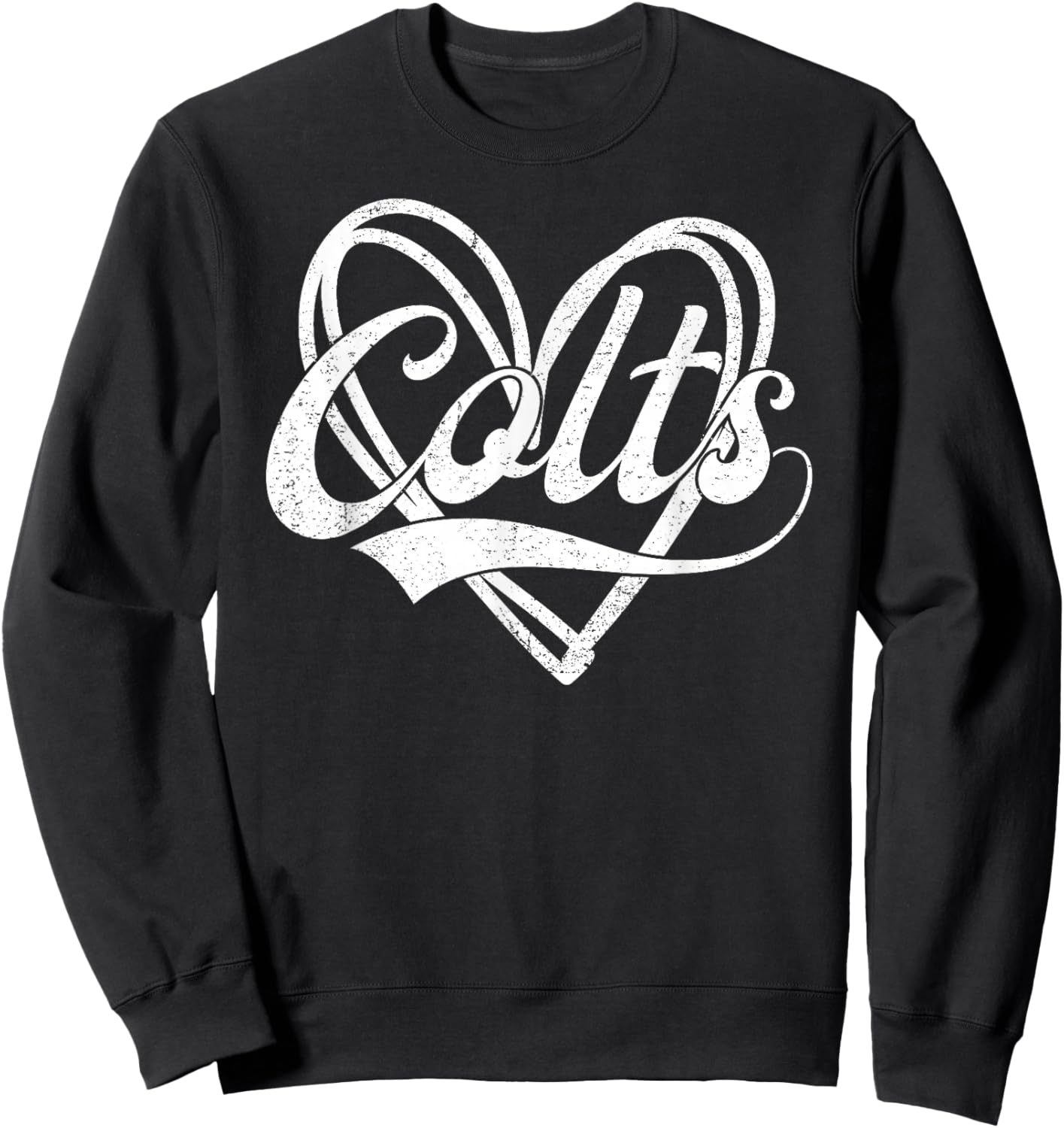 Colts Heart Name Vintage Retro Men Women Kids Girls Sweatshirt - Sweatshirt | Black