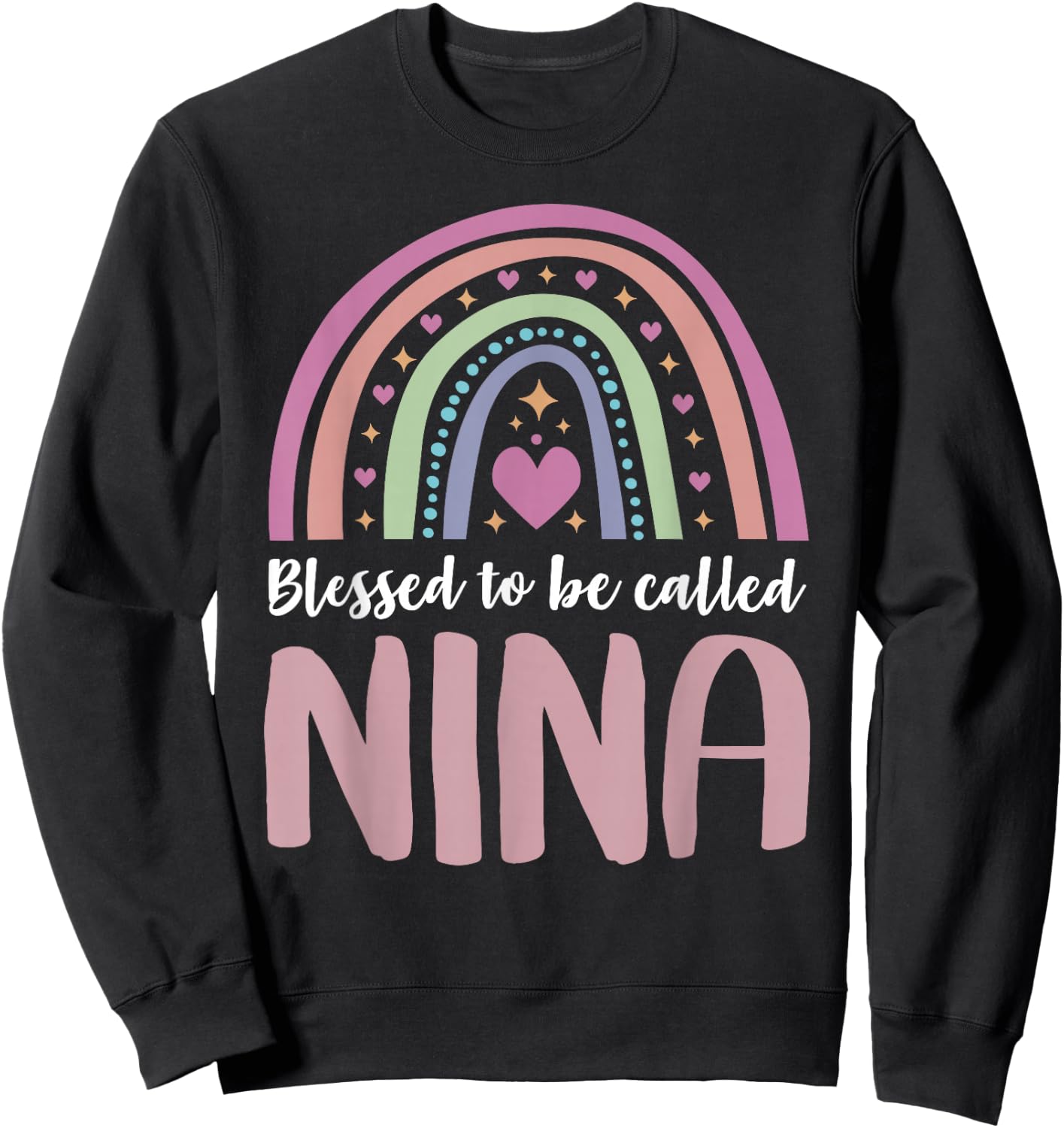 Nina Shirt for Grandma Women Mothers Day Blessed Nina Sweatshirt - Sweatshirt | Black