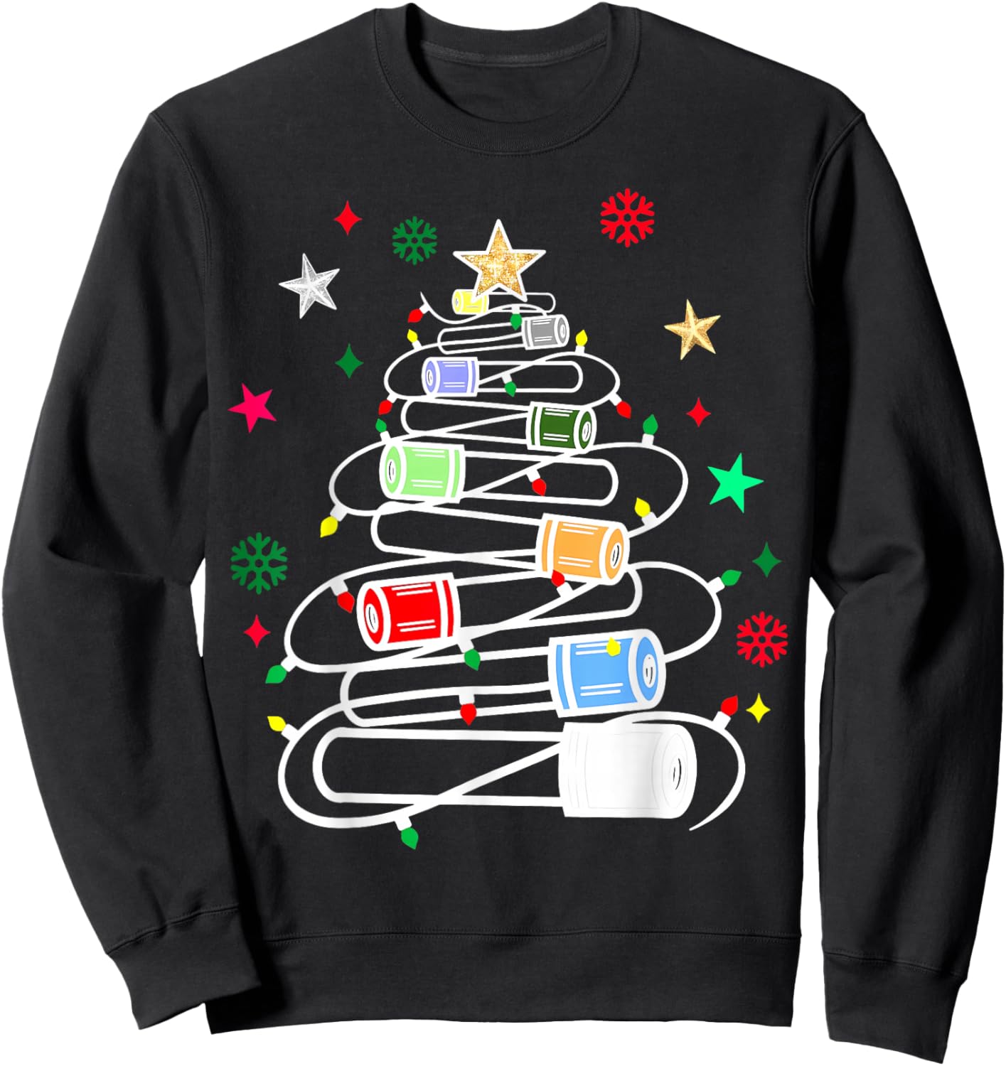 Chemistry Lab Scientist Phlebotomist Christmas Test Tubes Christmas Tree for Medical Professionals, Science Enthusiasts, Lab Technicians, -Adults, Black, Small, Short Sleeve, Winter Sweatshirt - Sweatshirt | Black