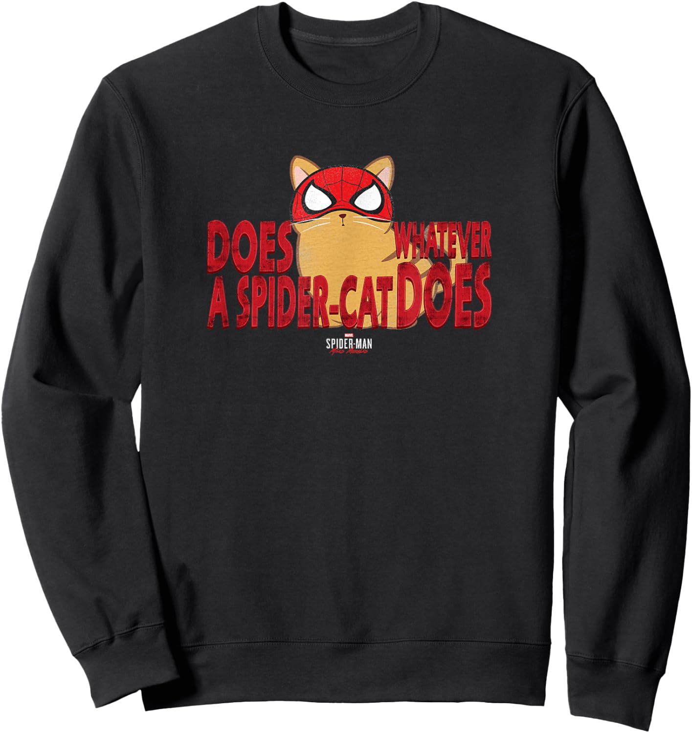 Marvel Spider-Man: Miles Morales Spider-Cat Does Whatever Sweatshirt - Sweatshirt | Black
