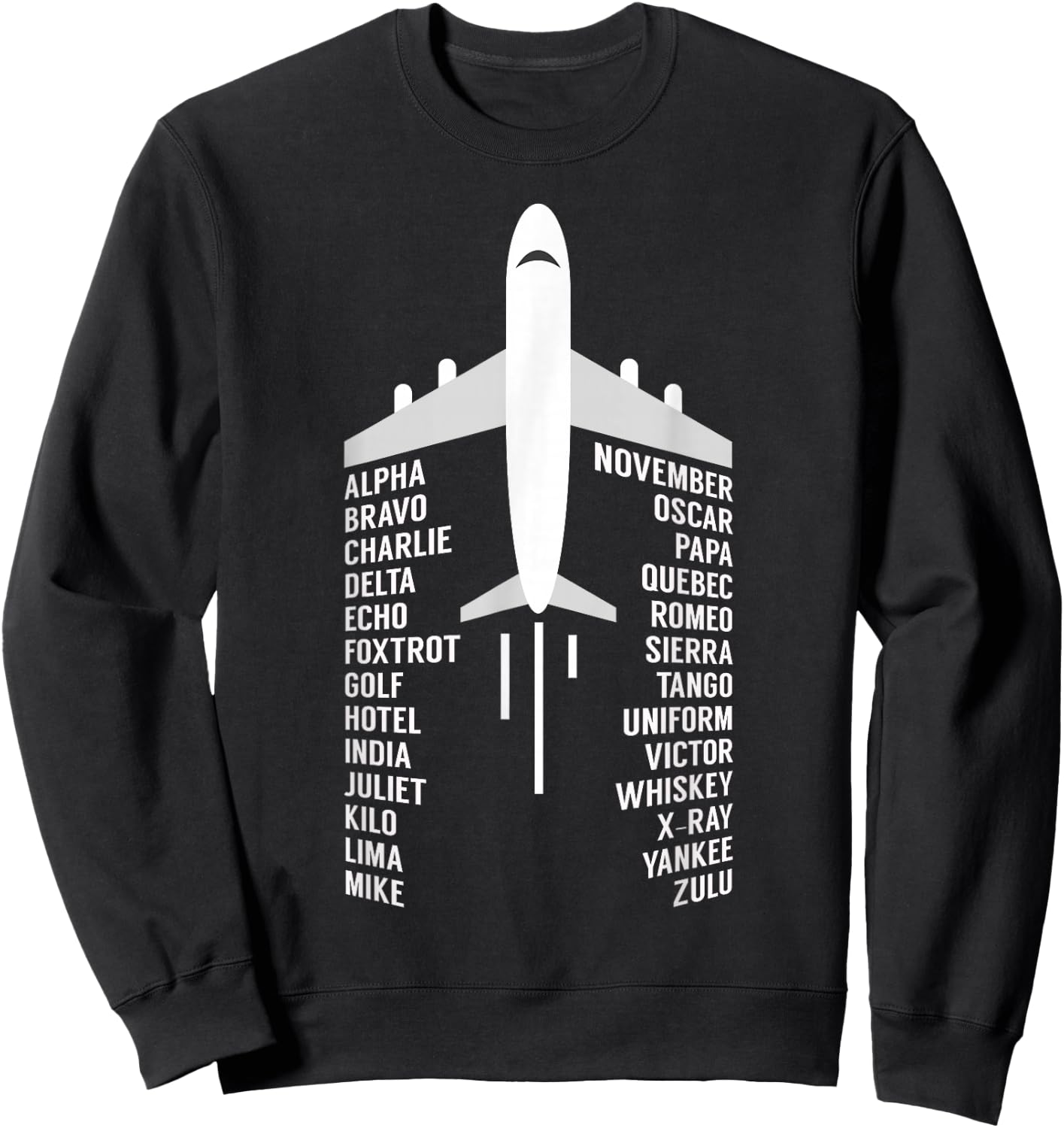 Phonetic Alphabet Aviation Pilot Aeroplane Aeroplane Gift Sweatshirt - Sweatshirt | Black