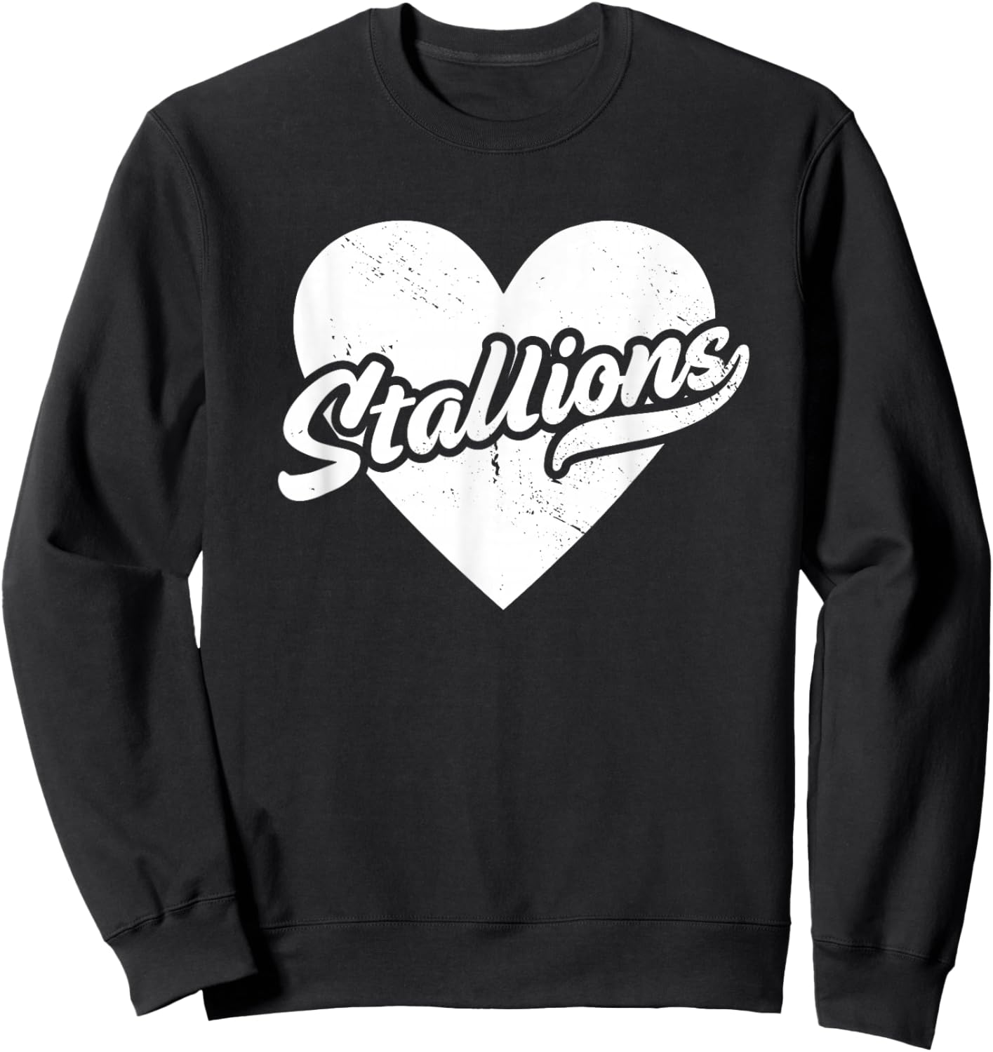 Vintage Stallions High School Spirit Go Stallions Love Sweatshirt - Sweatshirt | Black