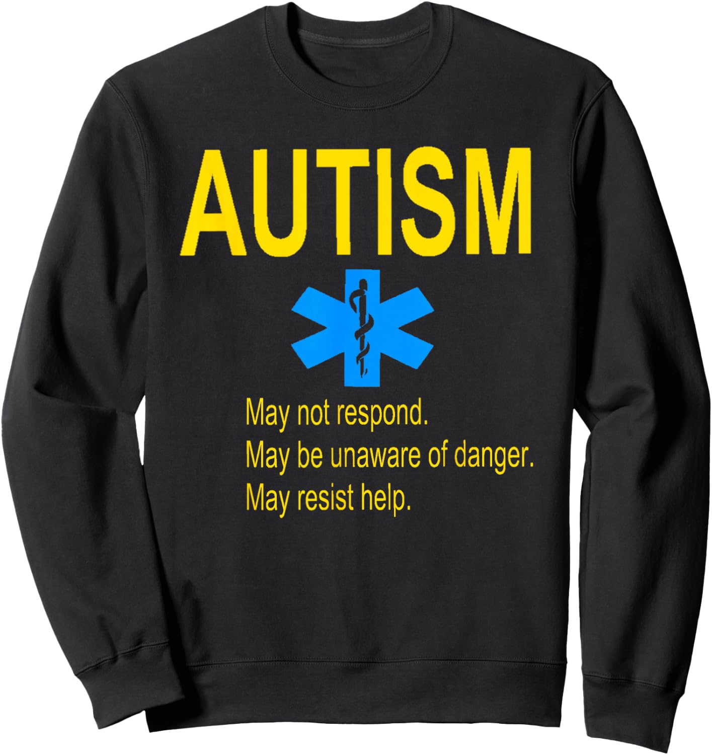 Autism For Kids Medical Alert Sweatshirt - Sweatshirt | Black
