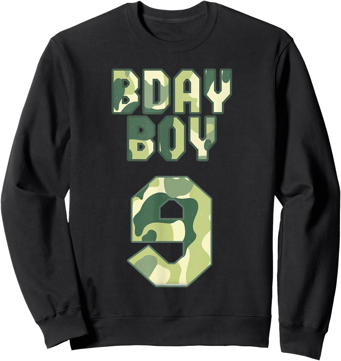 BDAY BOY Military Little Officer 9th Birthday My Camouflage Sweatshirt - Sweatshirt | Black