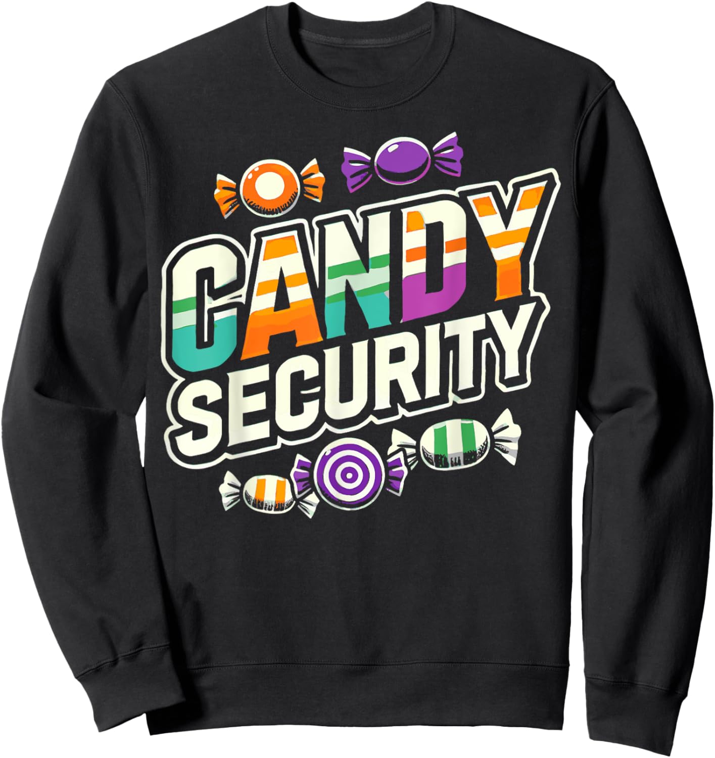 Candy Security Candyland Halloween Costume Kids Teens Adult Sweatshirt - Sweatshirt | Black