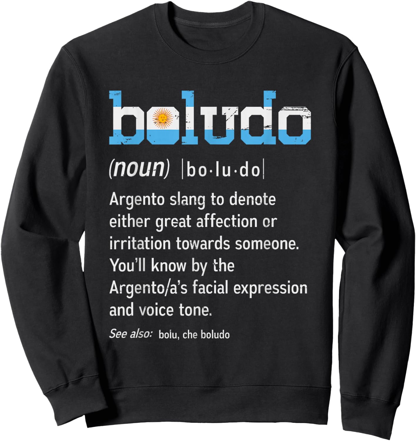 Funny Argentinian Boludo design - Camiseta de Argentina Sweatshirt - Sweatshirt | Black