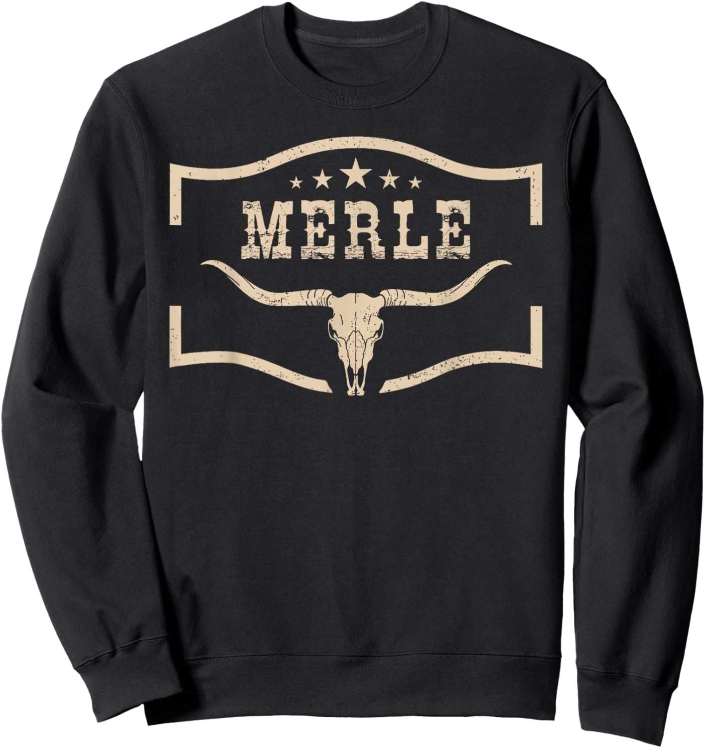 Merle Cowboy Wild West 90s Personalized, Merle Family Pride Sweatshirt - Sweatshirt | Black
