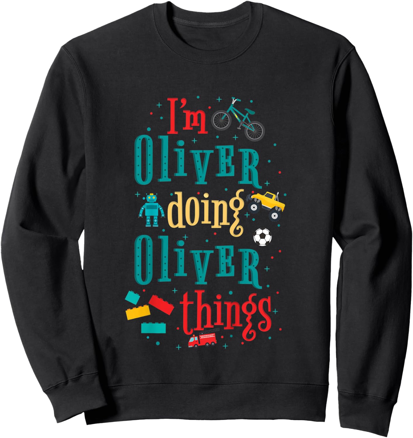 Kids I'm Oliver Doing Oliver Things Cute Boys Sweatshirt - Sweatshirt | Black