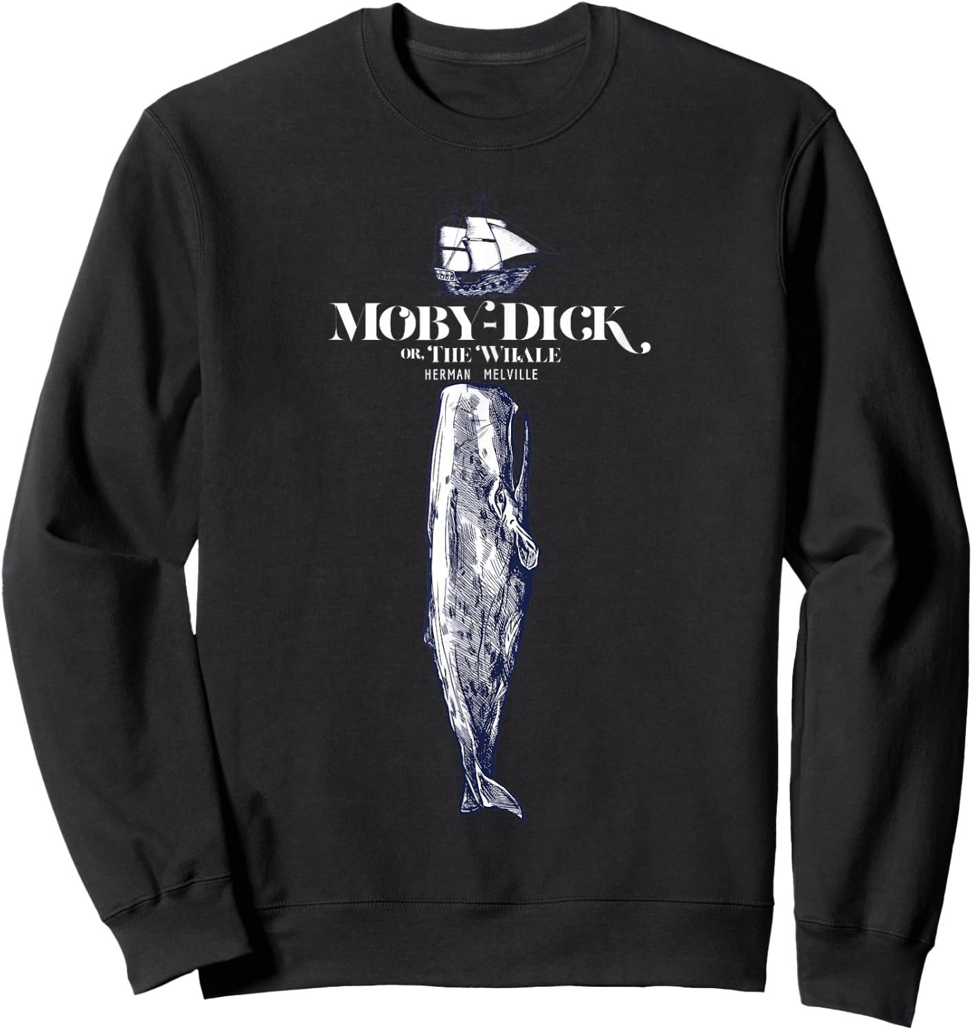 Moby Dick, Herman Melville whale literary gift Sweatshirt - Sweatshirt | Black