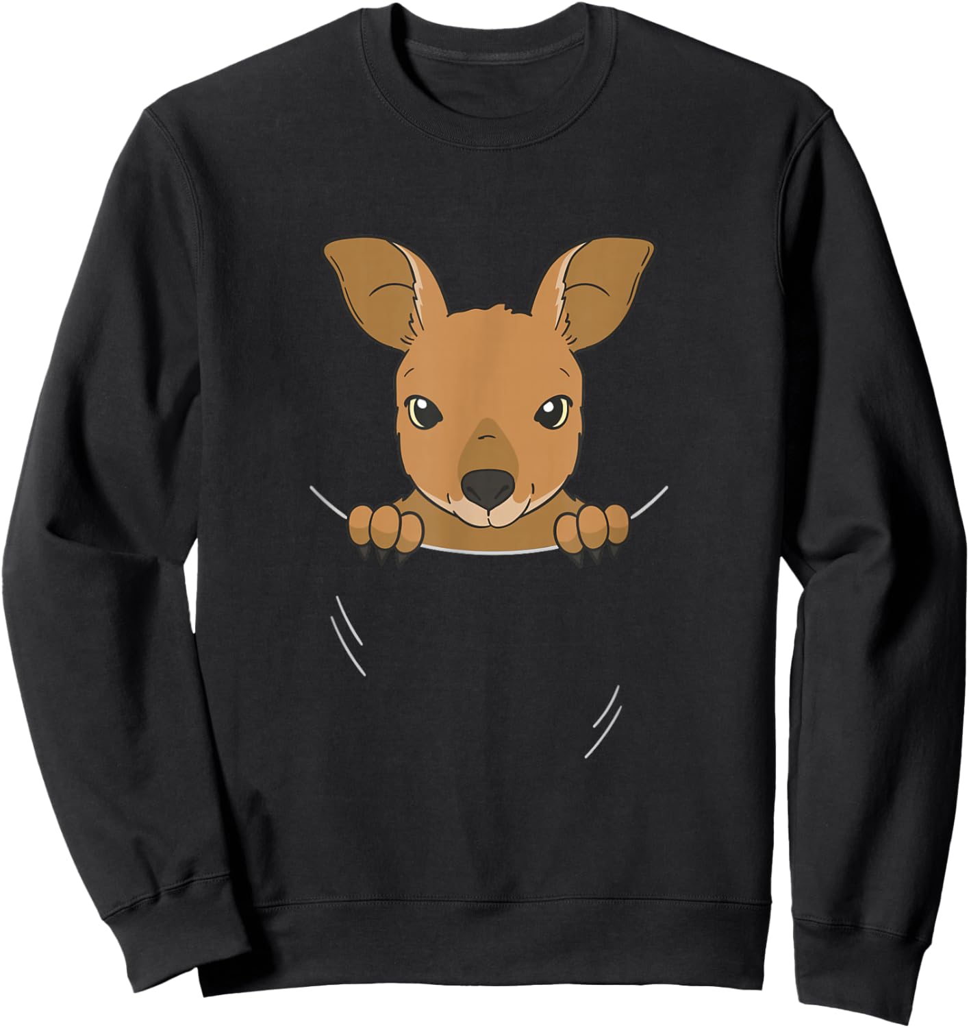 Cute Baby Kangaroo In Belly Bag Sweatshirt - Sweatshirt | Black