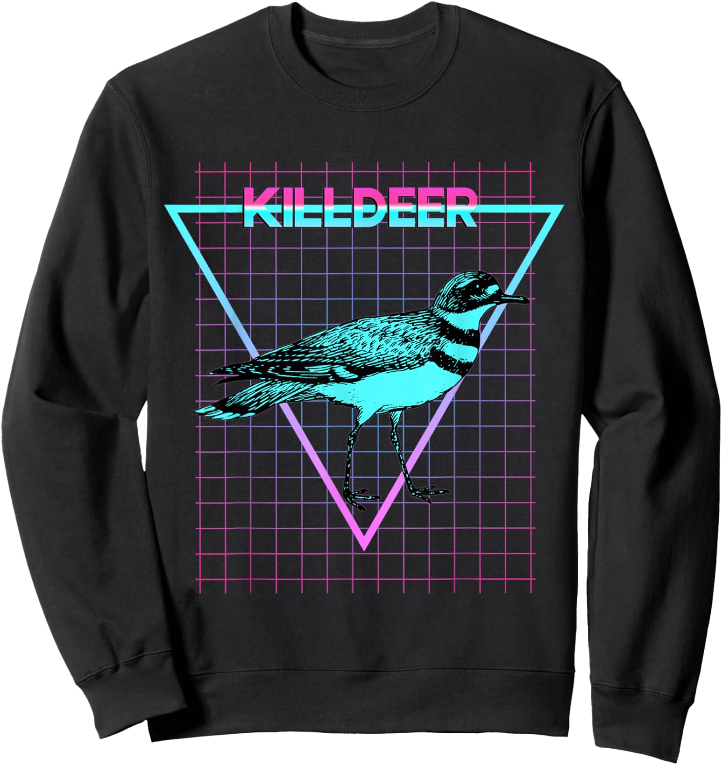 Killdeer Bird Aesthetic Retro Style Killdeer Sweatshirt - Sweatshirt | Black