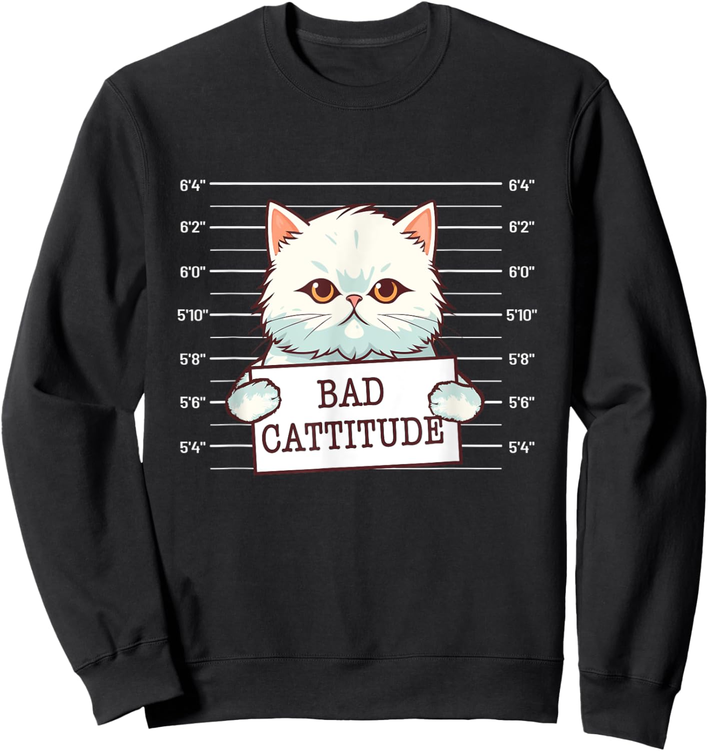 Bad Cattitude - Cat Lover Kitten Owner Kitty Women Girls Kids Sweatshirt - Sweatshirt | Black