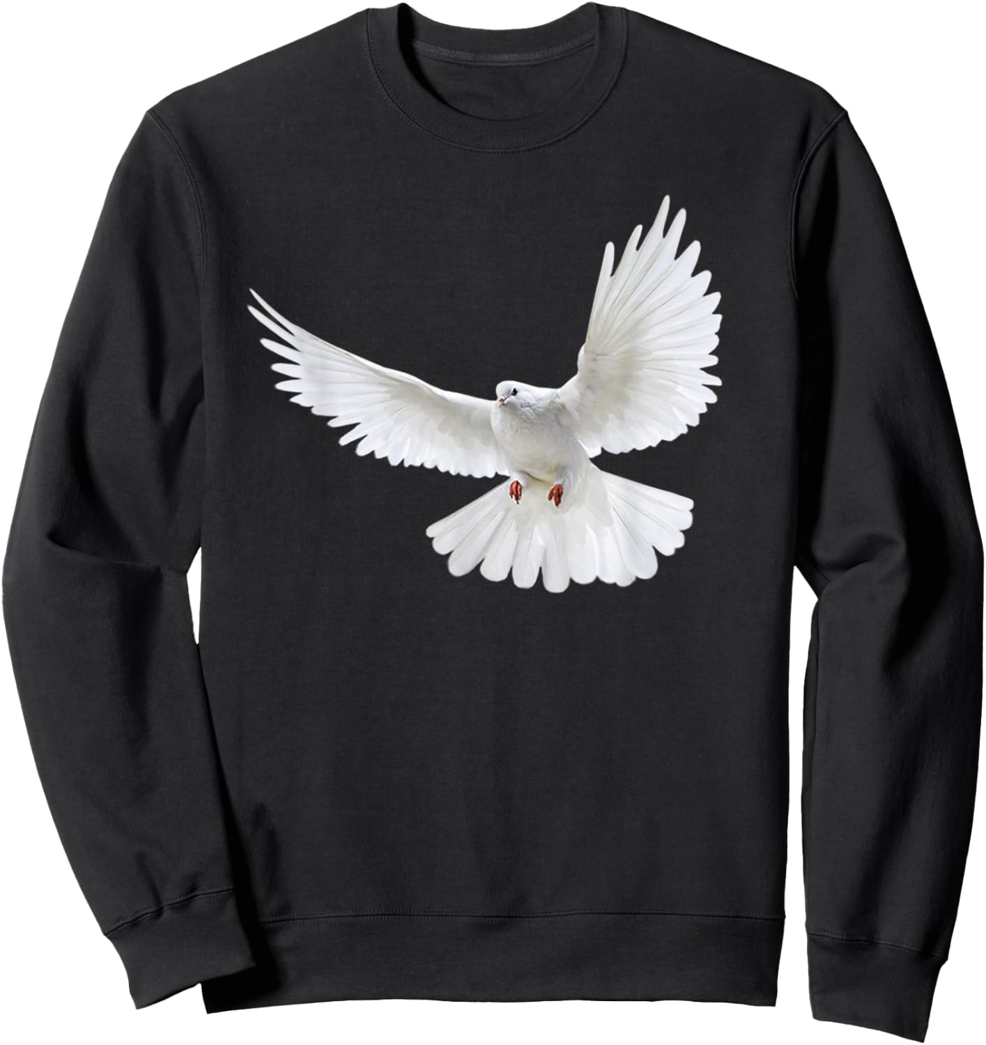 Beautiful Flying Peaceful White Dove Photo Silhouette Sweatshirt - Sweatshirt | Black