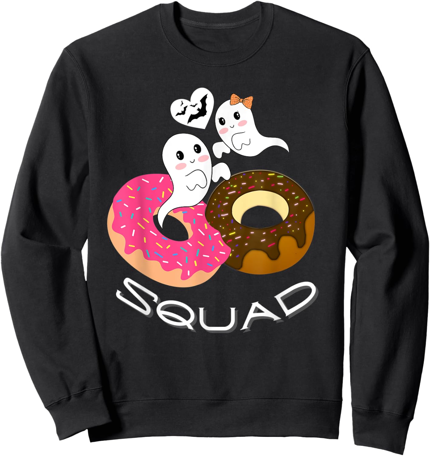 Cute Halloween Donut Squad Boy Girl Party Birthday Lover Sweatshirt - Sweatshirt | Black