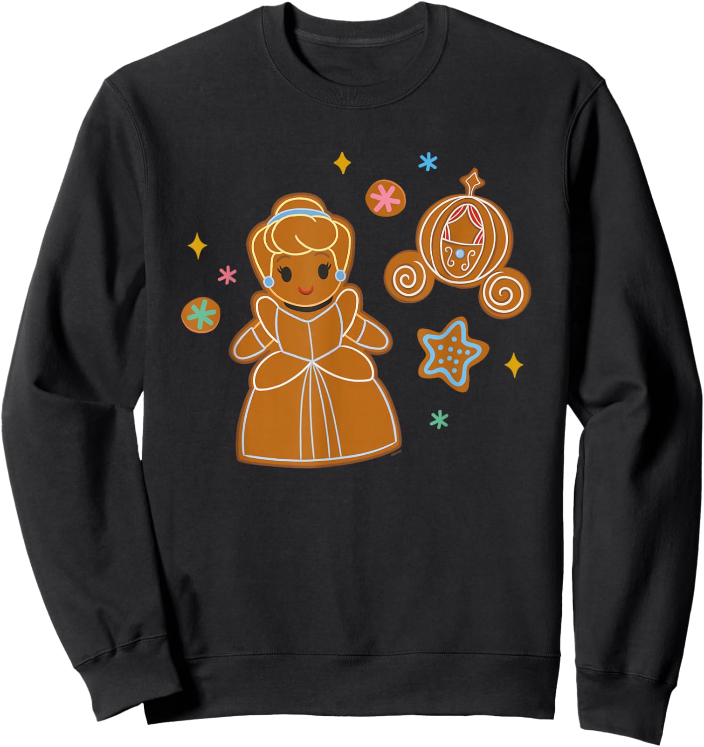 Disney Princess Holiday Christmas Gingerbread Cinderella Sweatshirt - Sweatshirt | Black