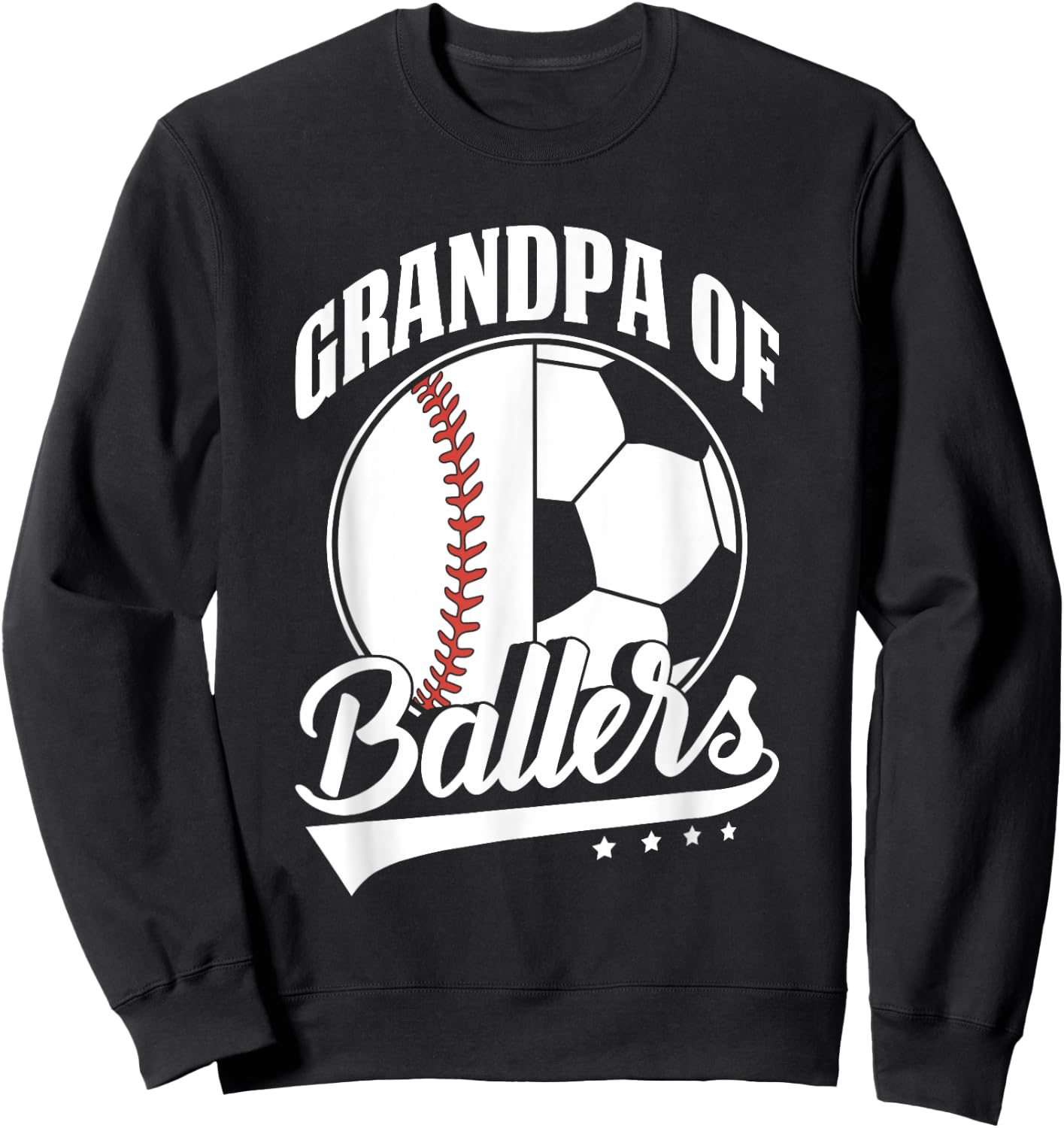 Grandpa Of Ballers Soccer Baseball Player Sweatshirt - Sweatshirt | Black