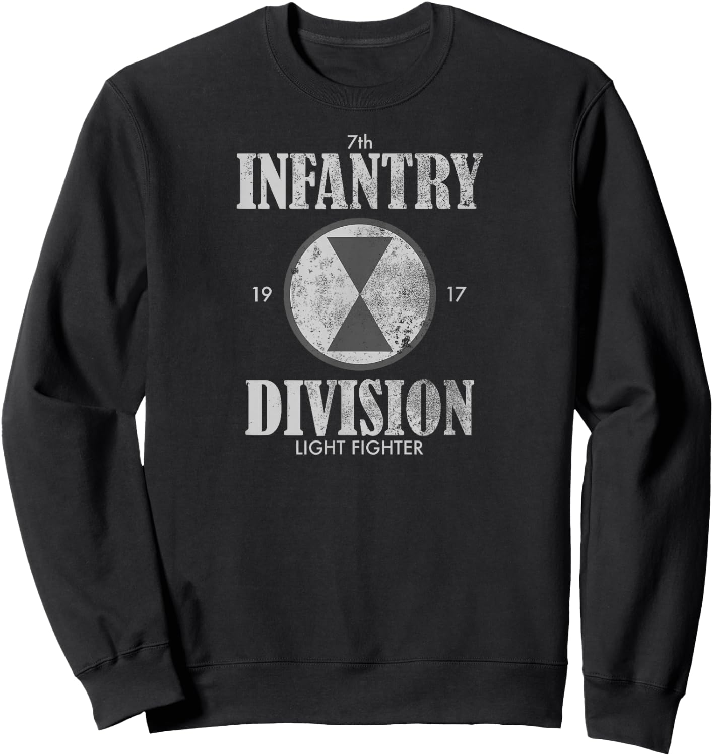 7th Infantry Division (distressed) Sweatshirt - Sweatshirt | Black