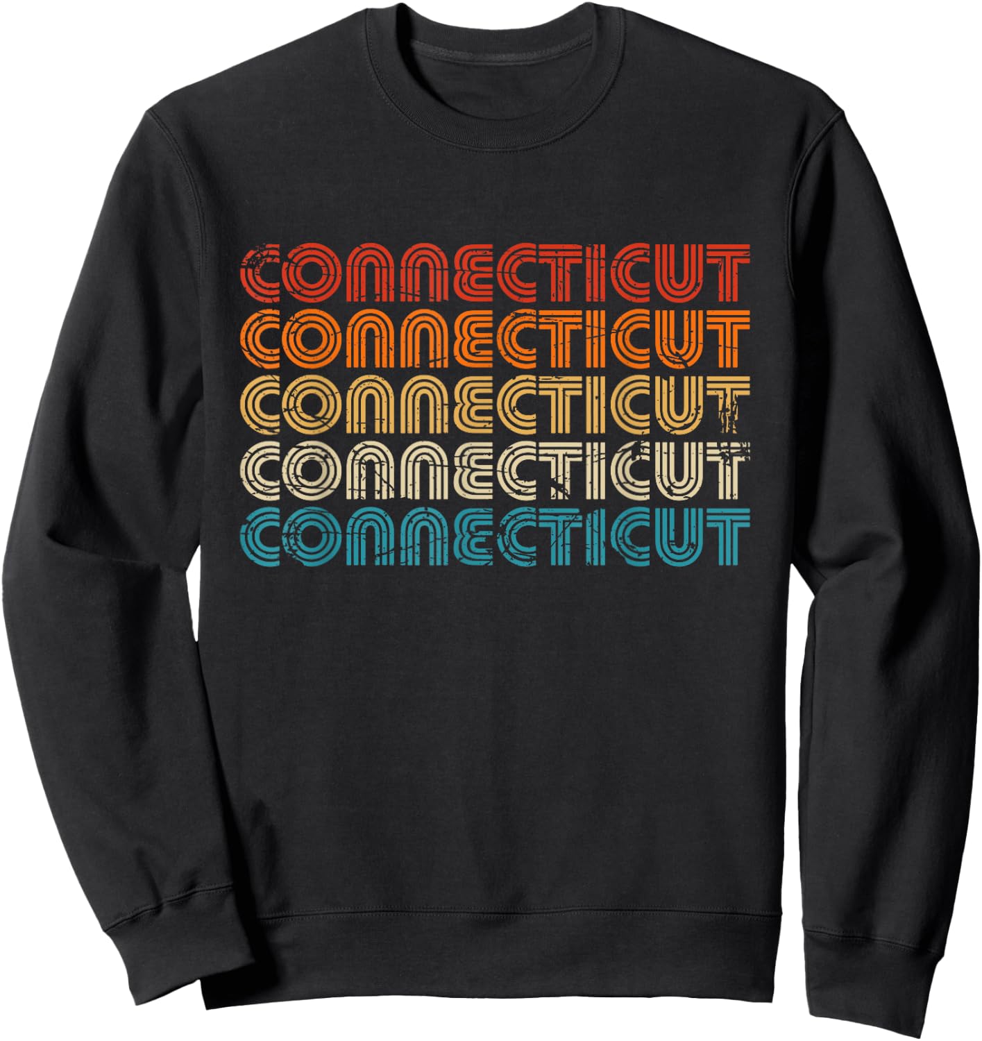 Connecticut State Country Retro Vintage Women Youth Sweatshirt - Sweatshirt | Black