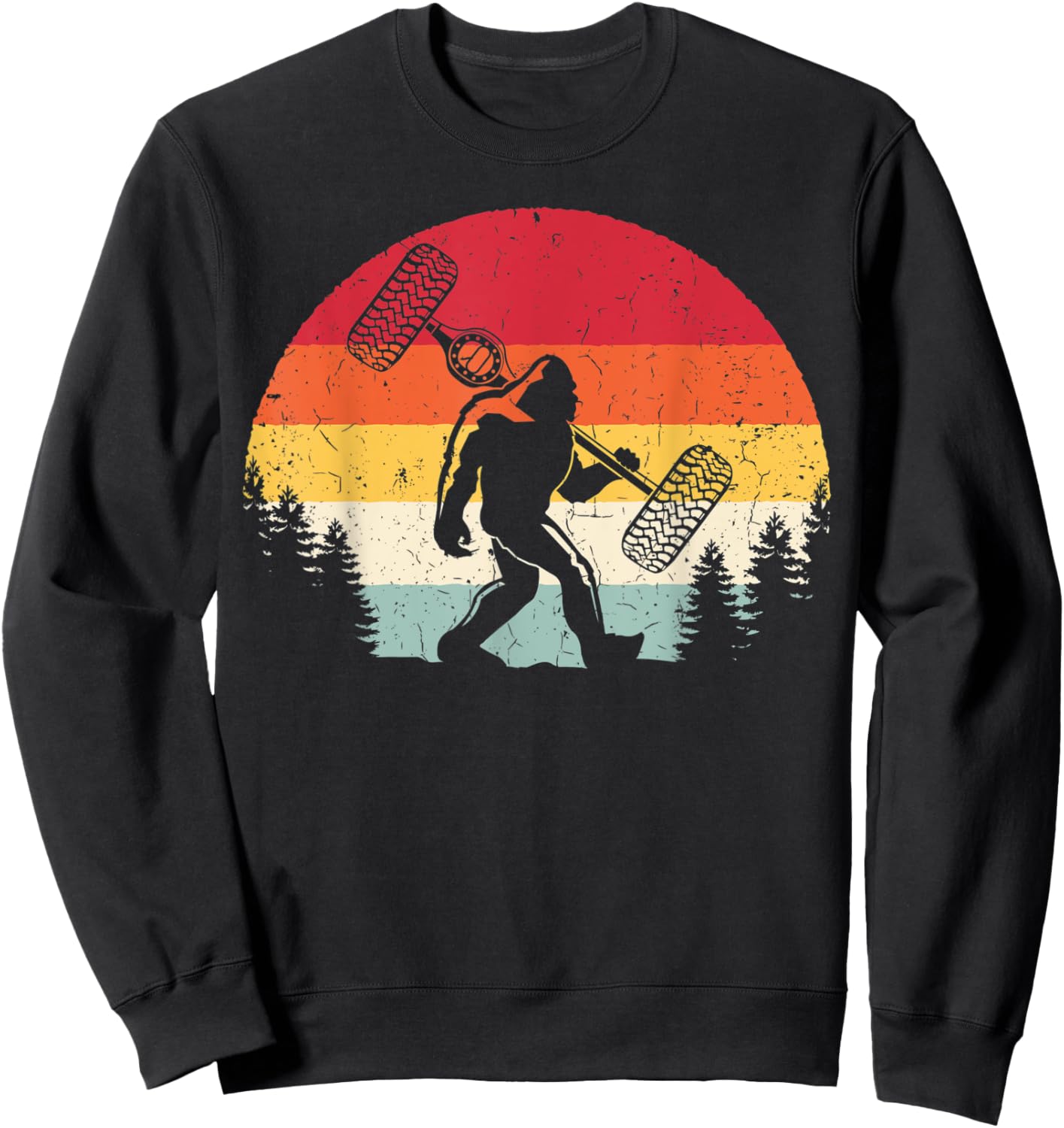 Bigfoot Off-Road 4x4 Car Funny Sasquatch Off Roading Vintage Sweatshirt - Sweatshirt | Black