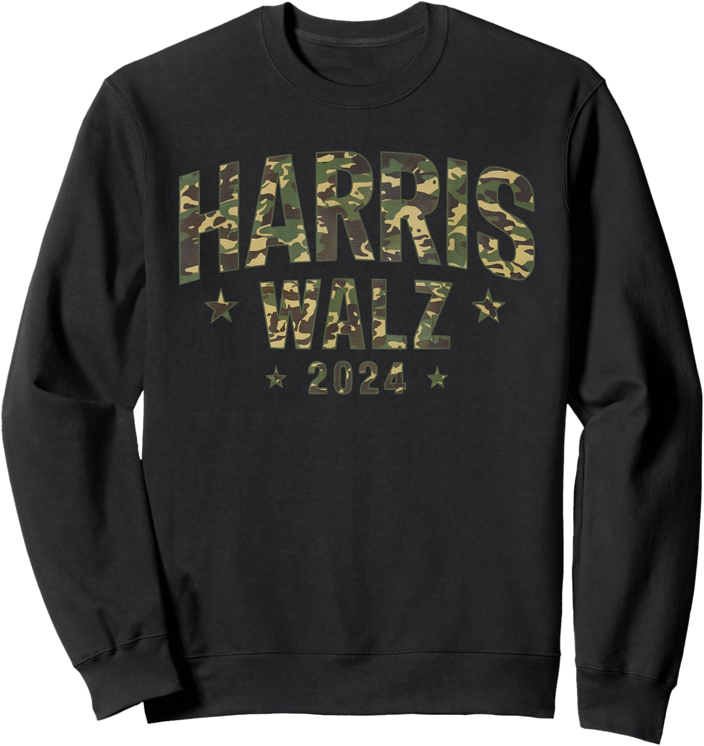 Camo Harris Walz 2024 Election Tim Walz Kamala Camouflage Sweatshirt - Sweatshirt | Black